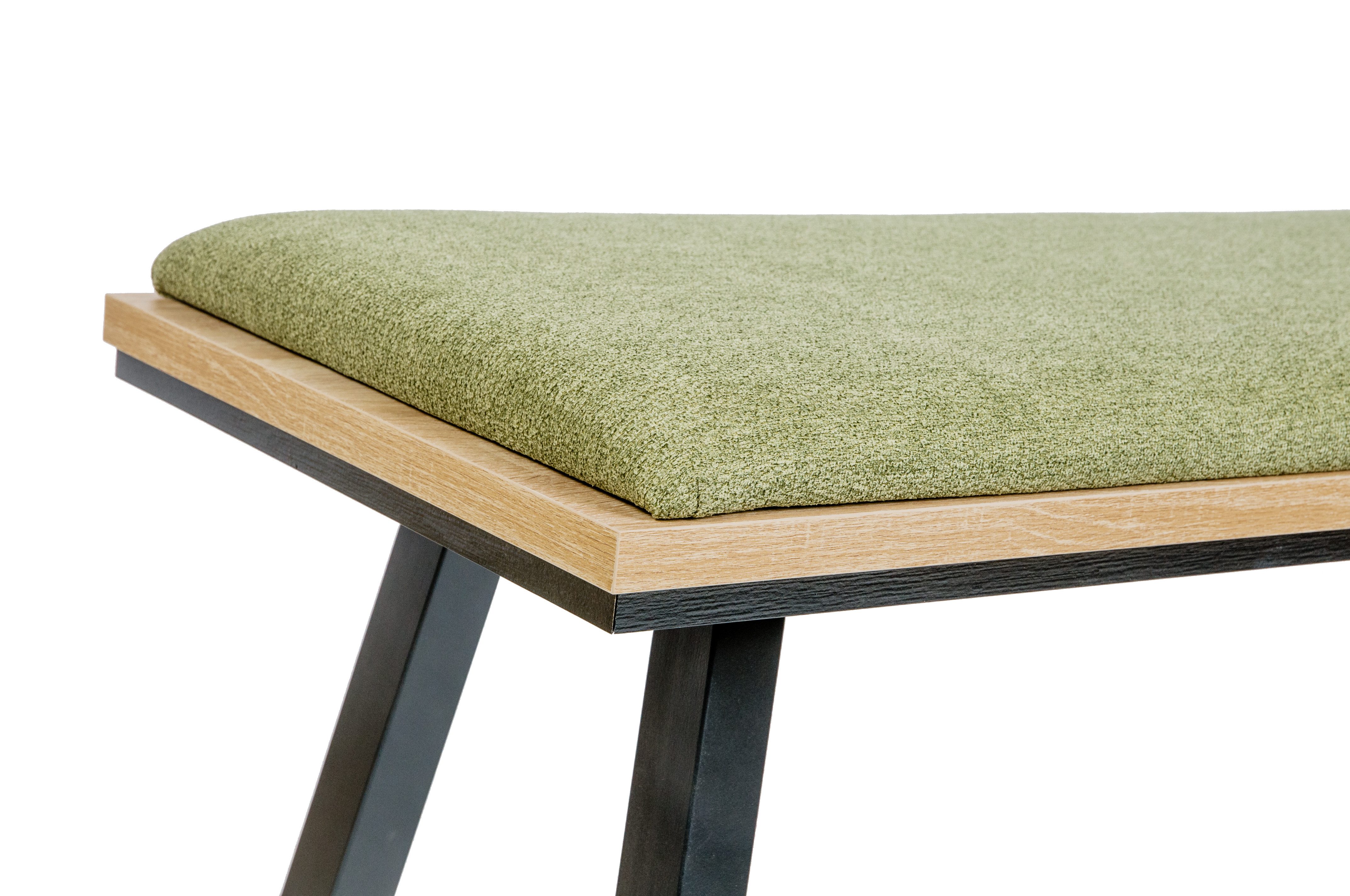 kundler home Sitzbank 'Die Elegante', Essbank, Bank gepolstert L:125cm, Füße massiv, 2er Bank, ideal als Flurbank oder Bank im Esszimmer