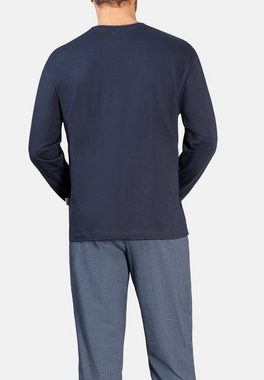 Hajo Pyjama Premium Cotton (Set, 2 tlg) Schlafanzug - Baumwolle - Lange Hose und Langarm-Shirt mit Brusttasche