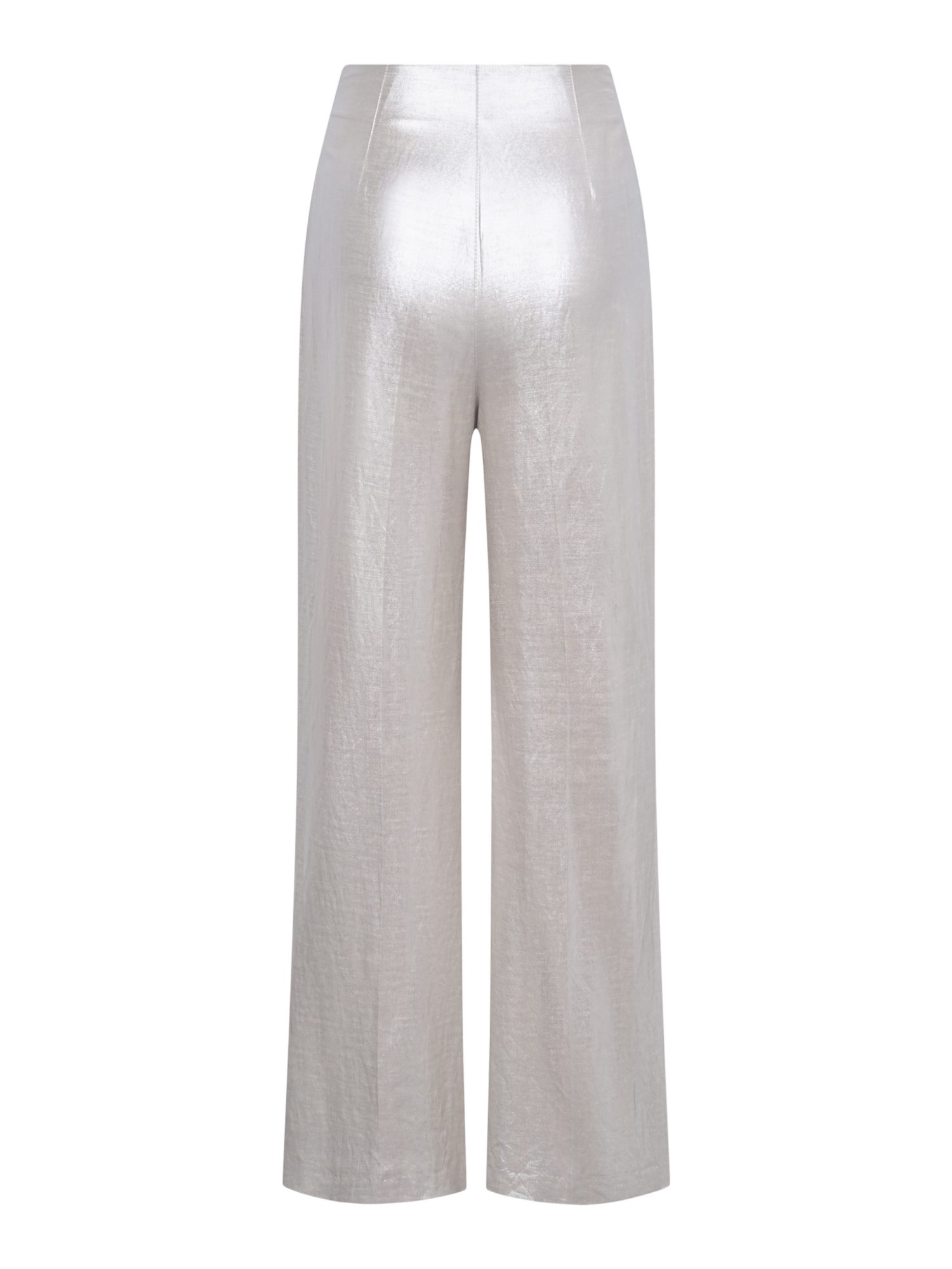 Raffaello Rossi Stoffhose silberfarben,Casual,Viskose,Unifarben,Straight Leg,Hoch