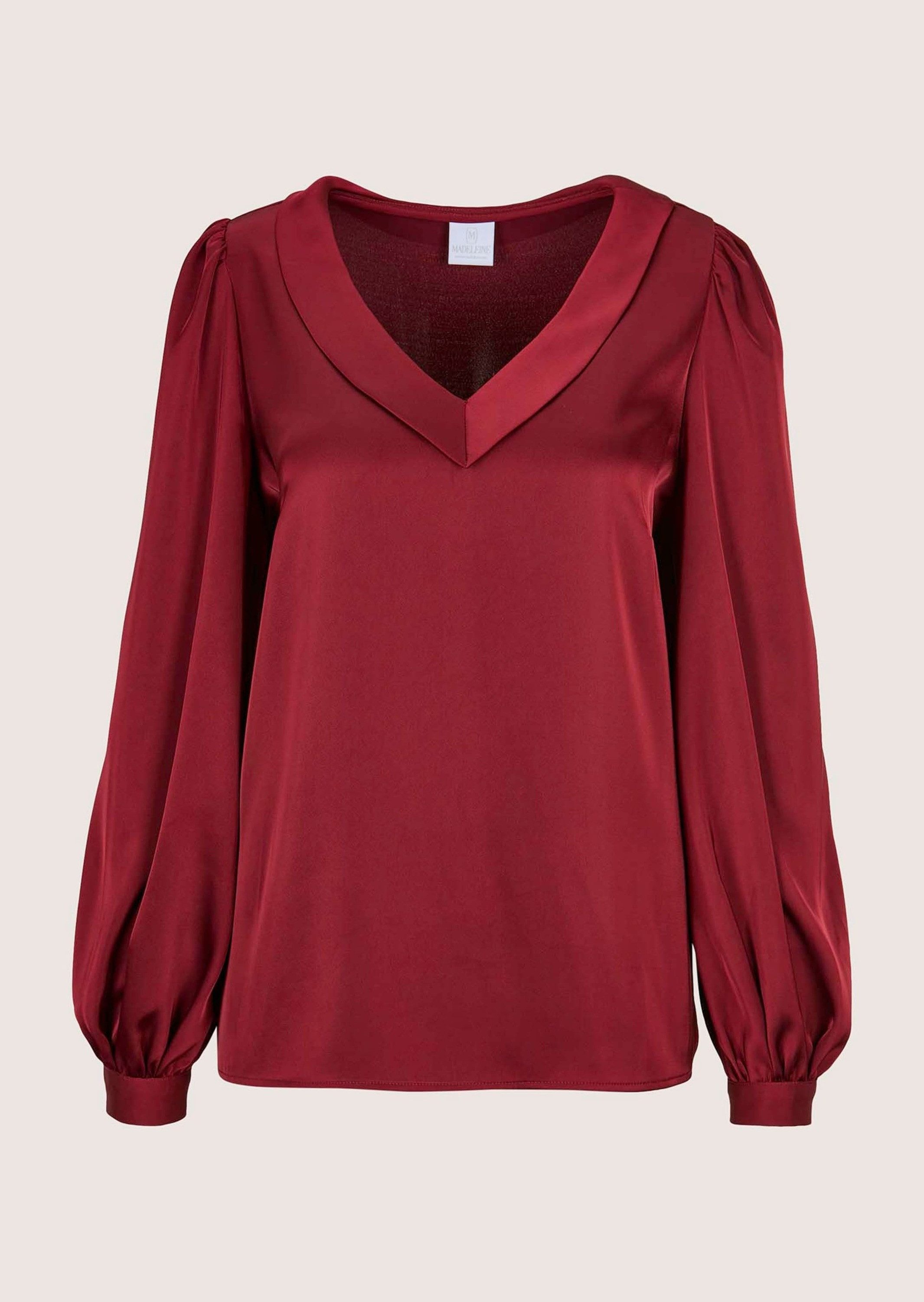 Langarmbluse Elegante Bluse mit V-Ausschnitt