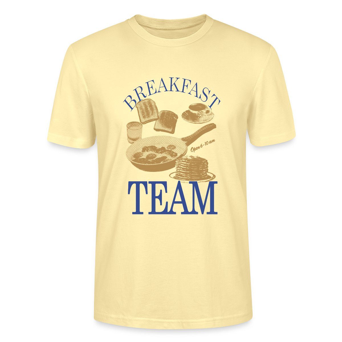 Spreadshirt T-Shirt Breakfast Team – Retro Frühstücks-Motiv Unisex Bio T-Shirt (1-tlg)