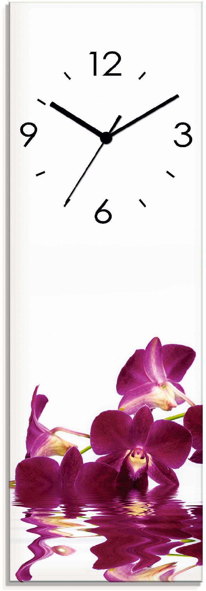 Artland Wanduhr Phalaenopsis Orchidee (wahlweise mit Quarz- oder Funkuhrwerk, lautlos ohne Tickgeräusche)
