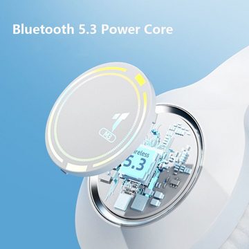 GelldG Bluetooth Kabellose Kopfhörer Over Ear, HiFi Stereo Faltbare Kopfhörer