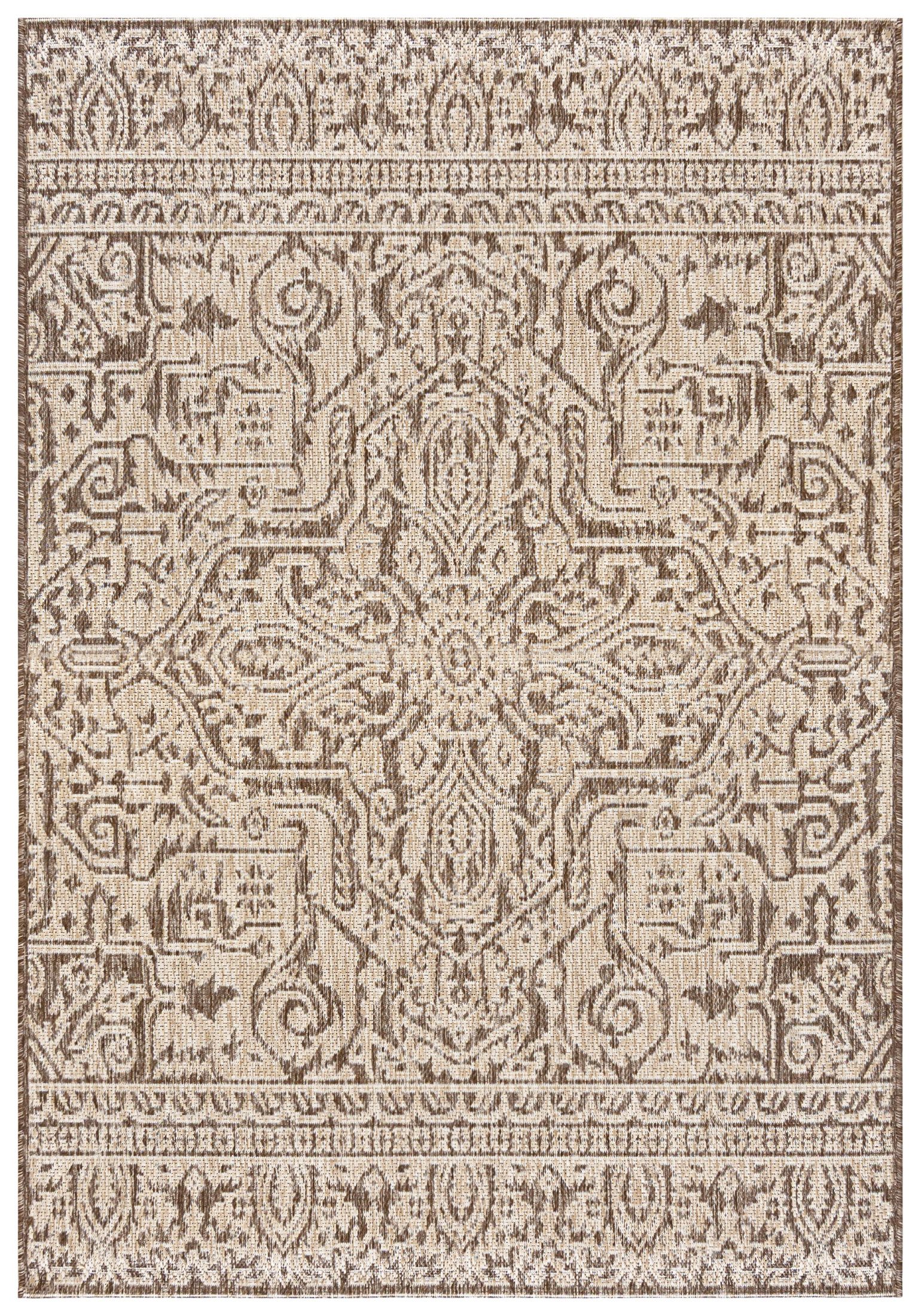 Mazovia Designteppich In-Outdoor-Teppich Ethnisch, Vintage Balkon, Terrasse, Patio, Pavillon, 80 x 150 cm, Wasserdicht