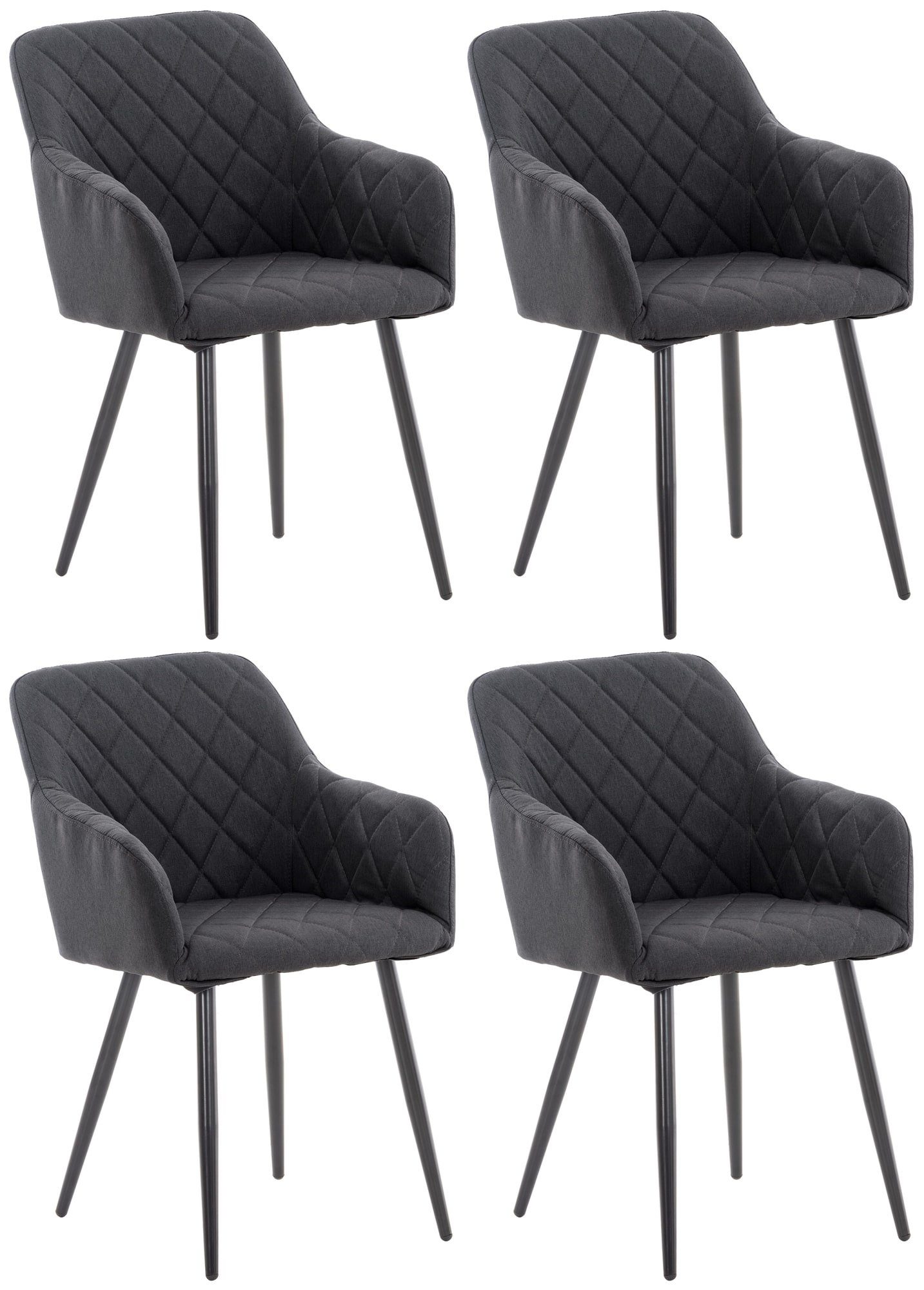 CLP Küchenstuhl Shila (4er Set, 4 St), Metall, Samt/ Stoff, mit Armlehnen günstig online kaufen