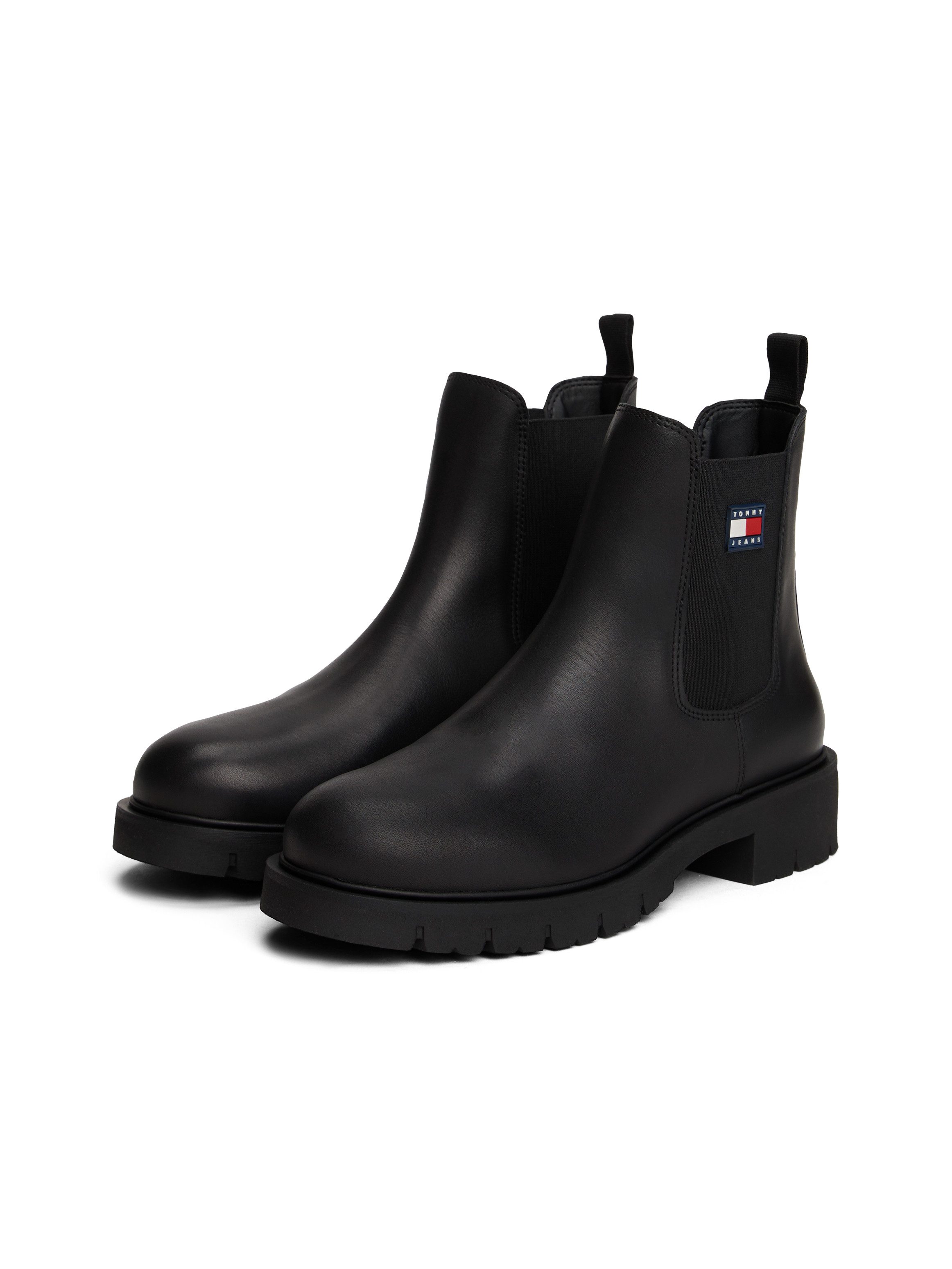 Tommy Jeans TJW CHELSEA LEATHER BOOT Chelseaboots, Blockabsatz, Schlupfboot günstig online kaufen