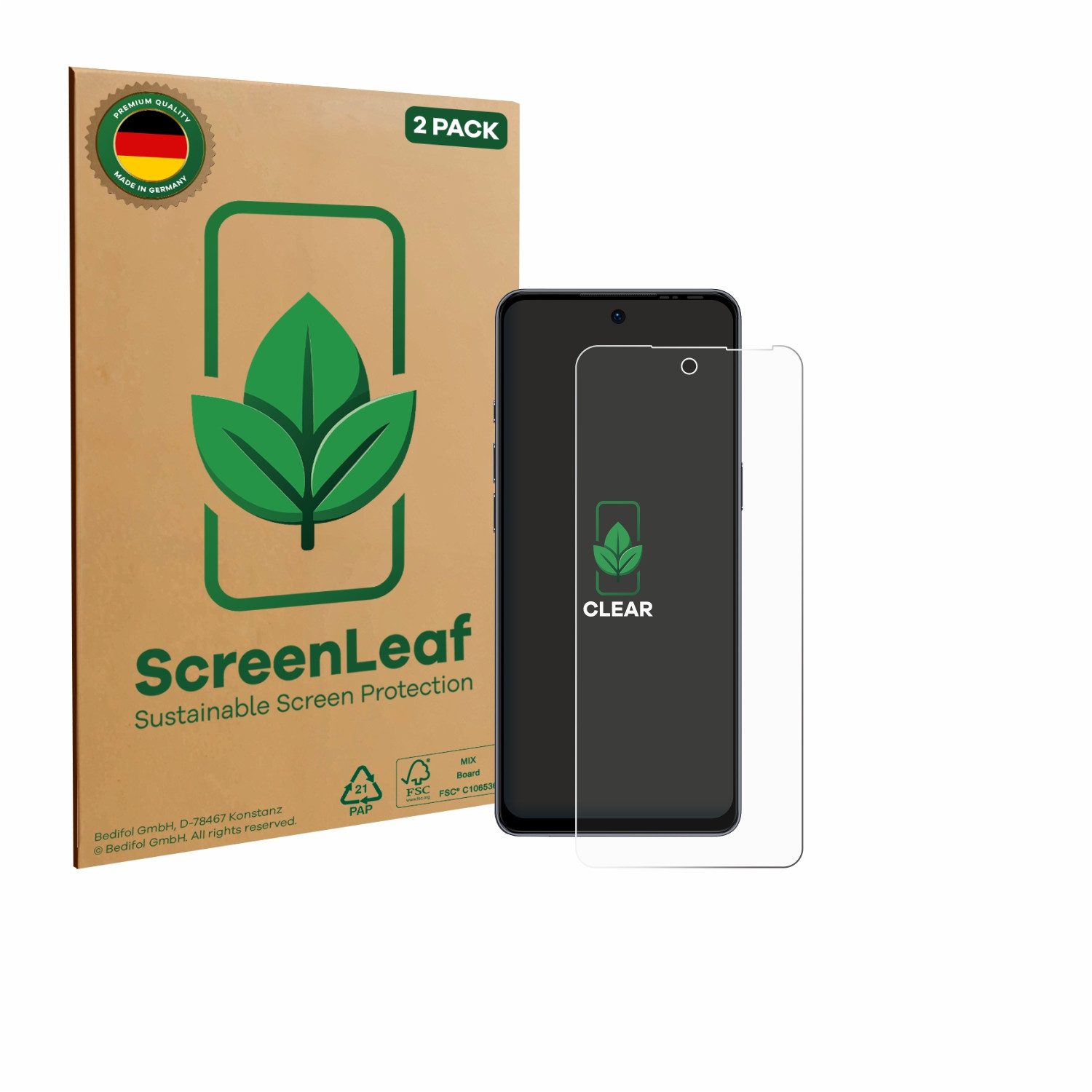 ScreenLeaf Displayschutzfolie Schutzfolie für Ulefone Note 18 Pro, 2 Stück, Displayschutz Schutz Folie Klar Transparent