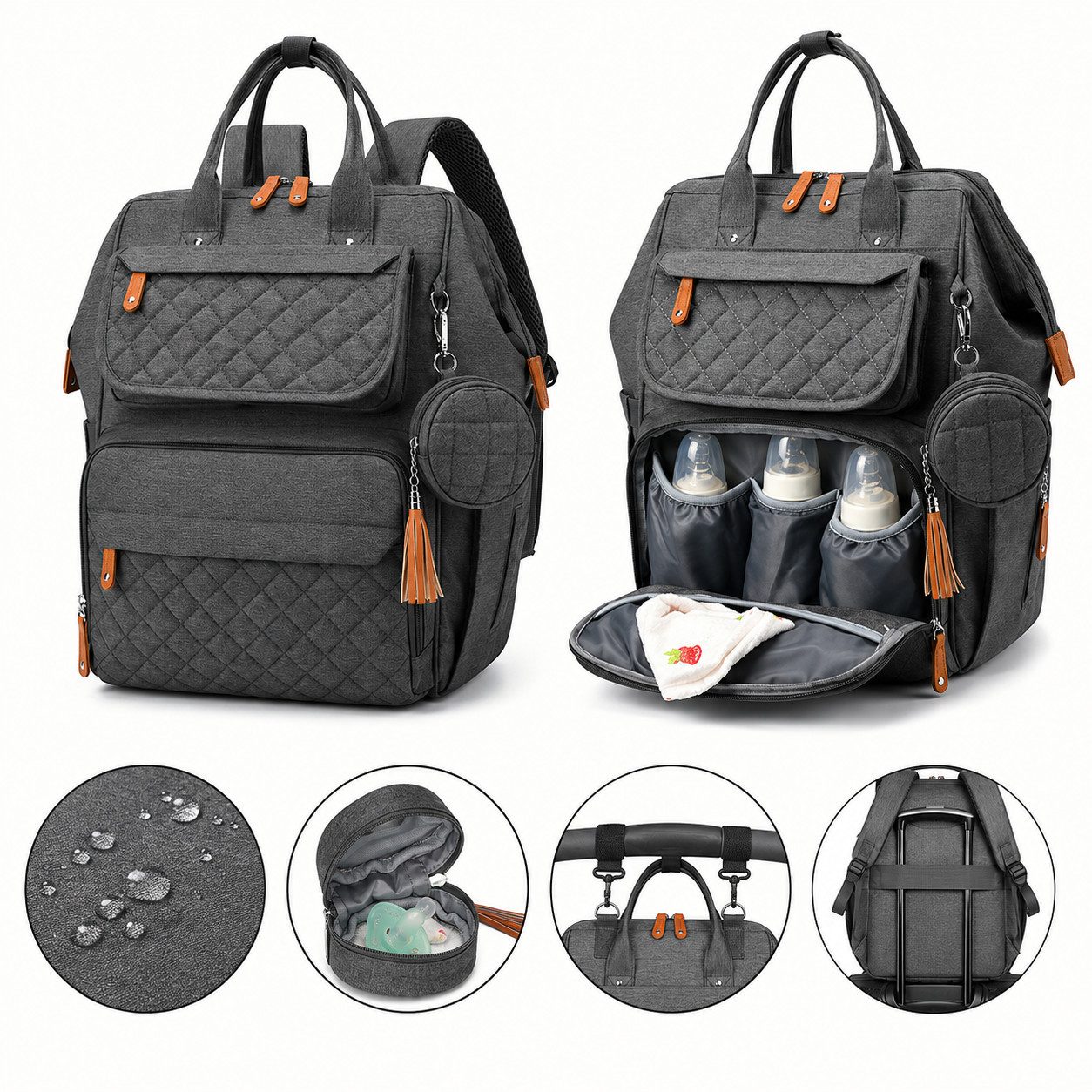 Wickelrucksack Wickelrucksack Baby, Multifunktionale Wickeltasche mit Zubehör