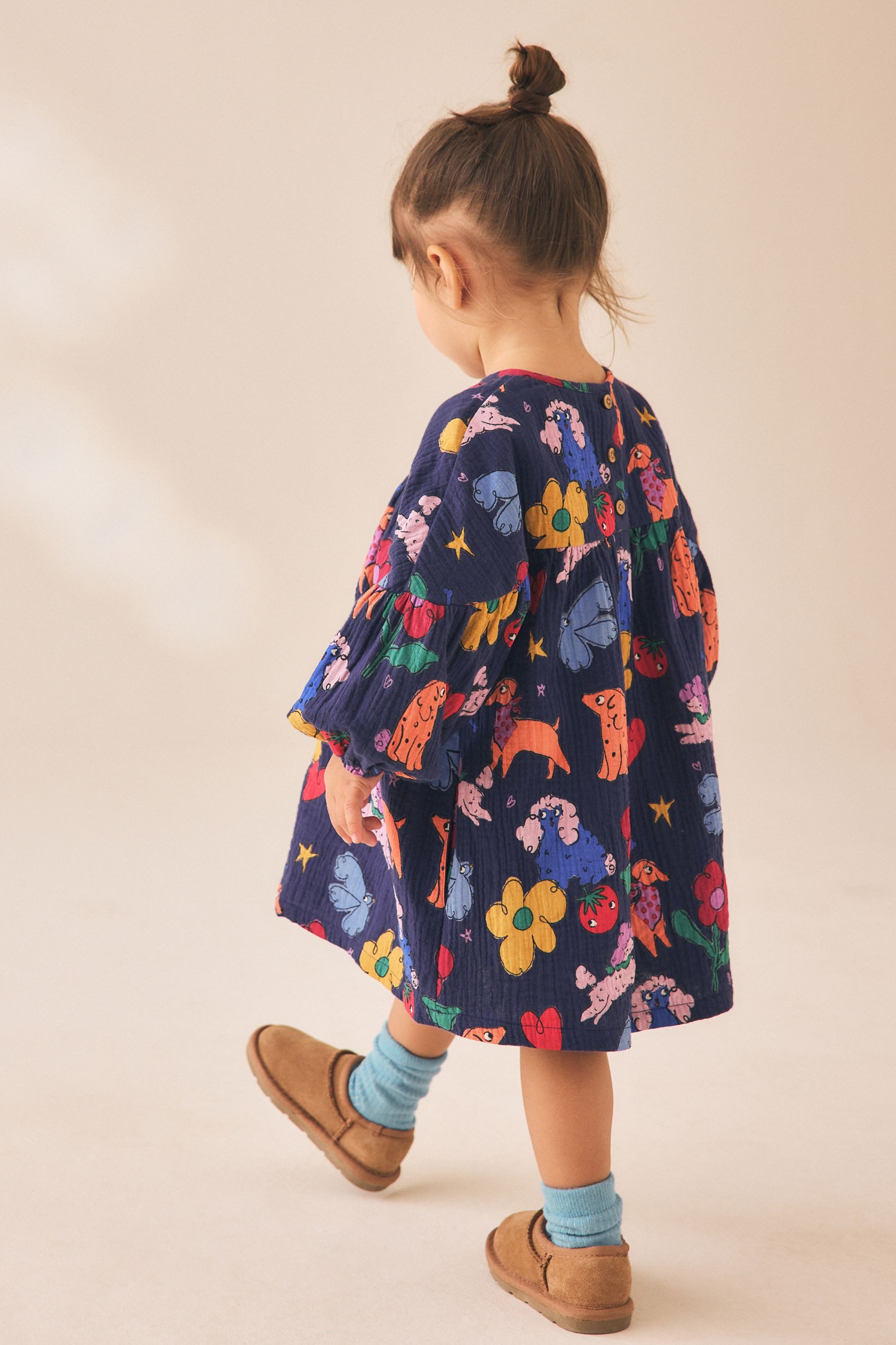 Next Shirtkleid Langärmeliges Kleid mit Print (1-tlg)