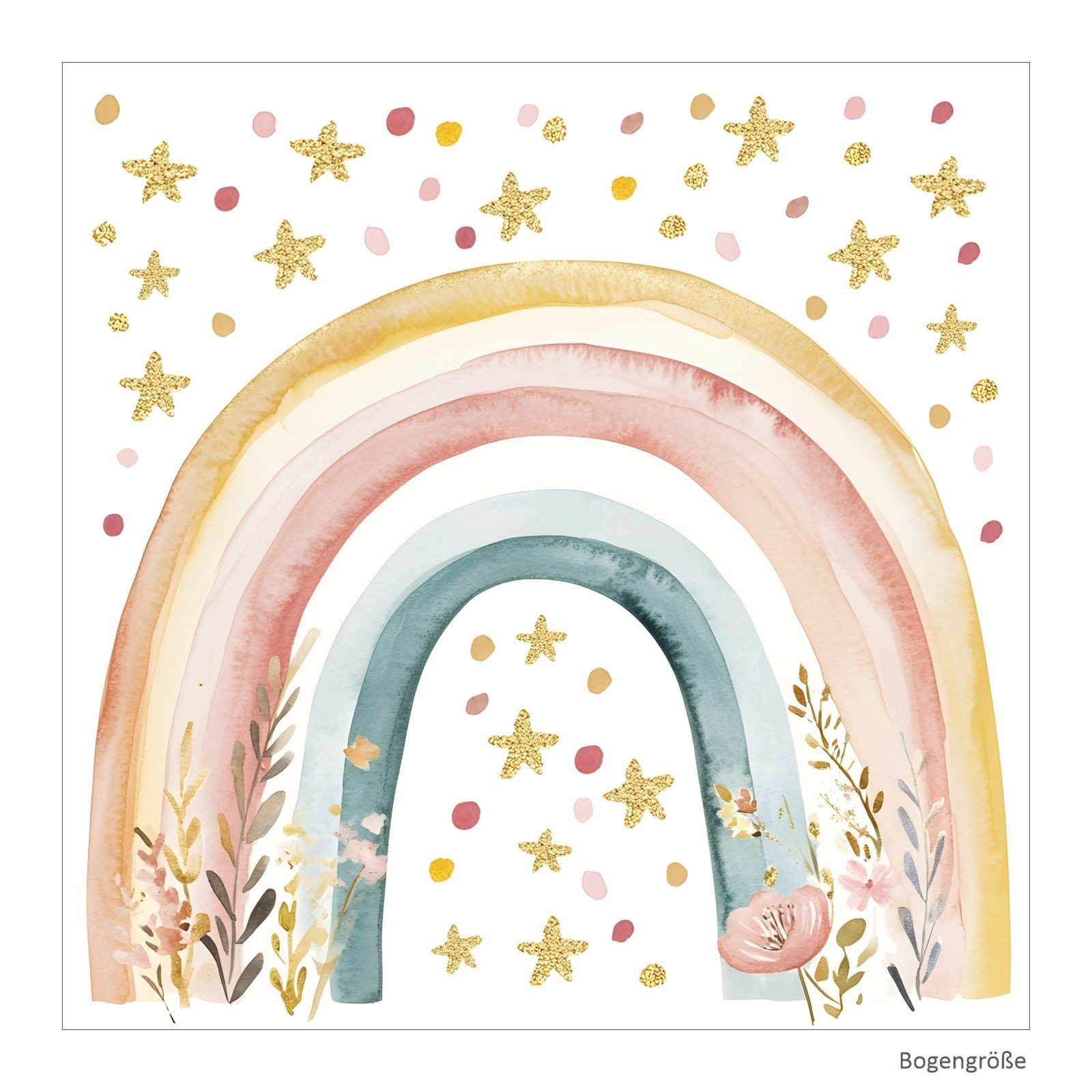 nikima Wandtattoo 253 Wandtattoo Regenbogen Boho - Größe 500 x 500 mm (PVC-Folie), in 4 vers. Größen – Bild 3 von 5