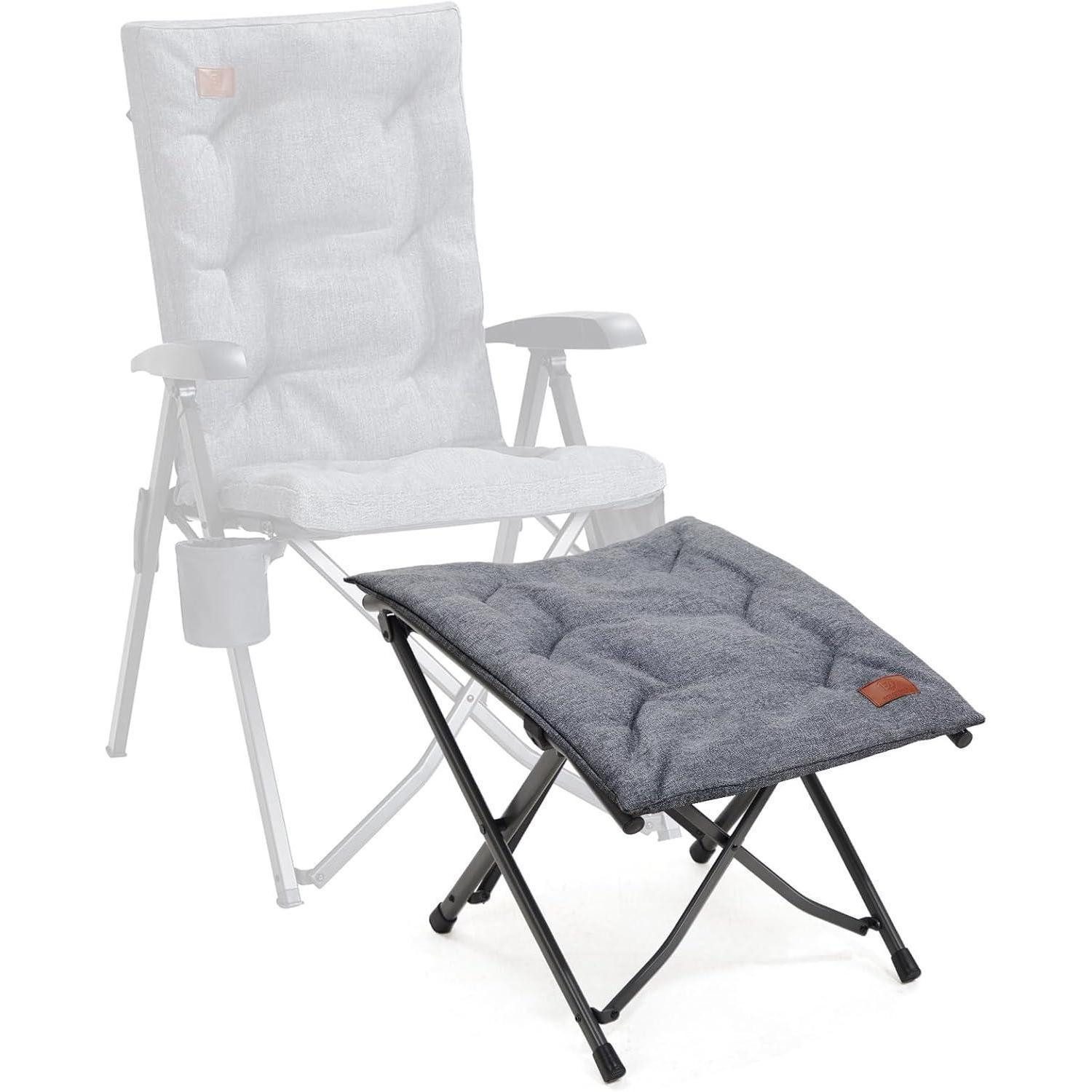 LuxusKollektion Fußhocker Fußhocker Klapphocker Faltbar 47cm Fußstütze schräge Linie Grau