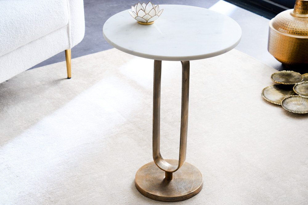 riess-ambiente Beistelltisch ELEGANCE 60cm weiß / gold (Einzelartikel, 1-St günstig online kaufen