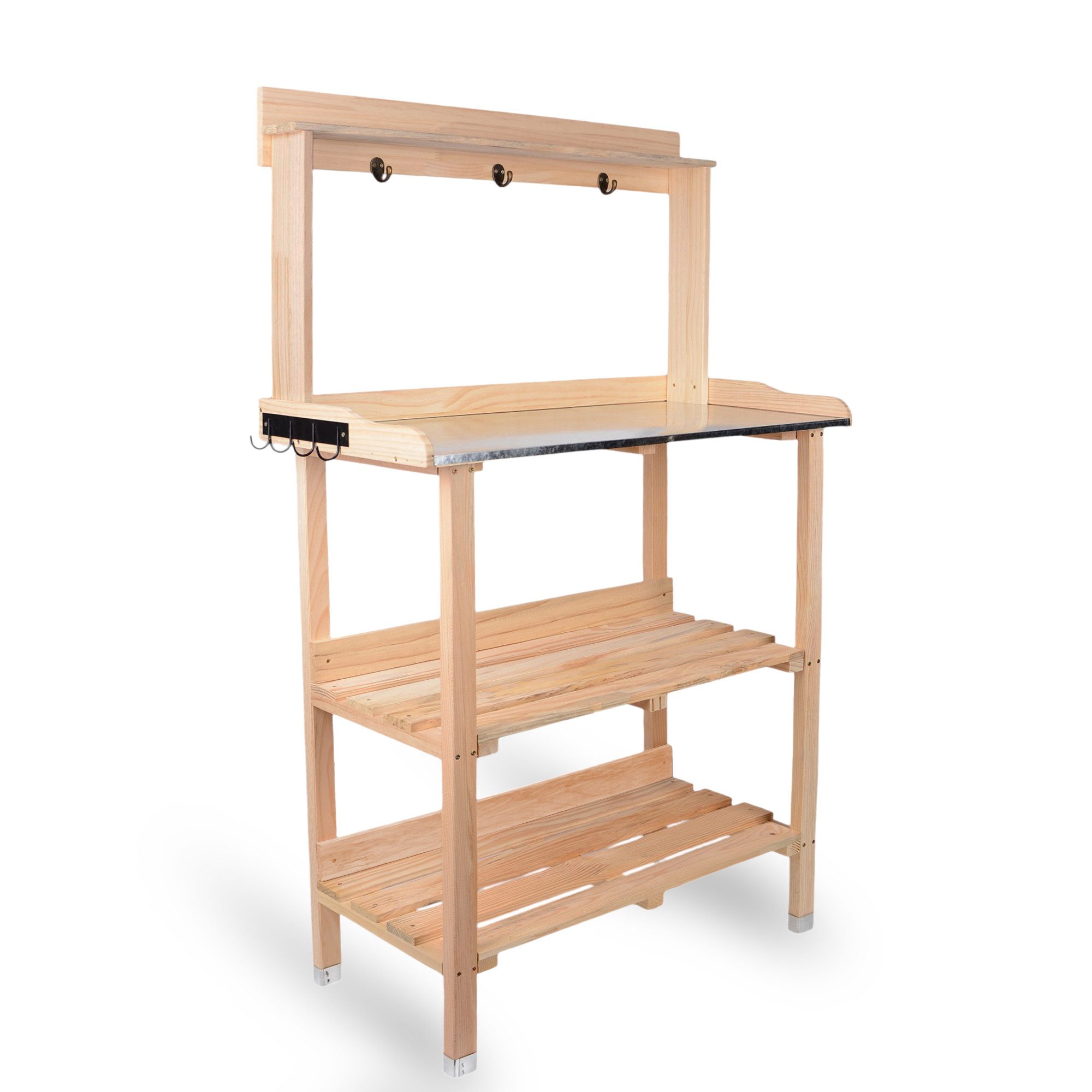 UNUS GARDEN Pflanztisch Pflanztisch Outdoor für den Garten (1-St., 78 x 36 x 131 cm (LxBxH), Pflanztisch aus Holz mit verzinkter Arbeitsplatte