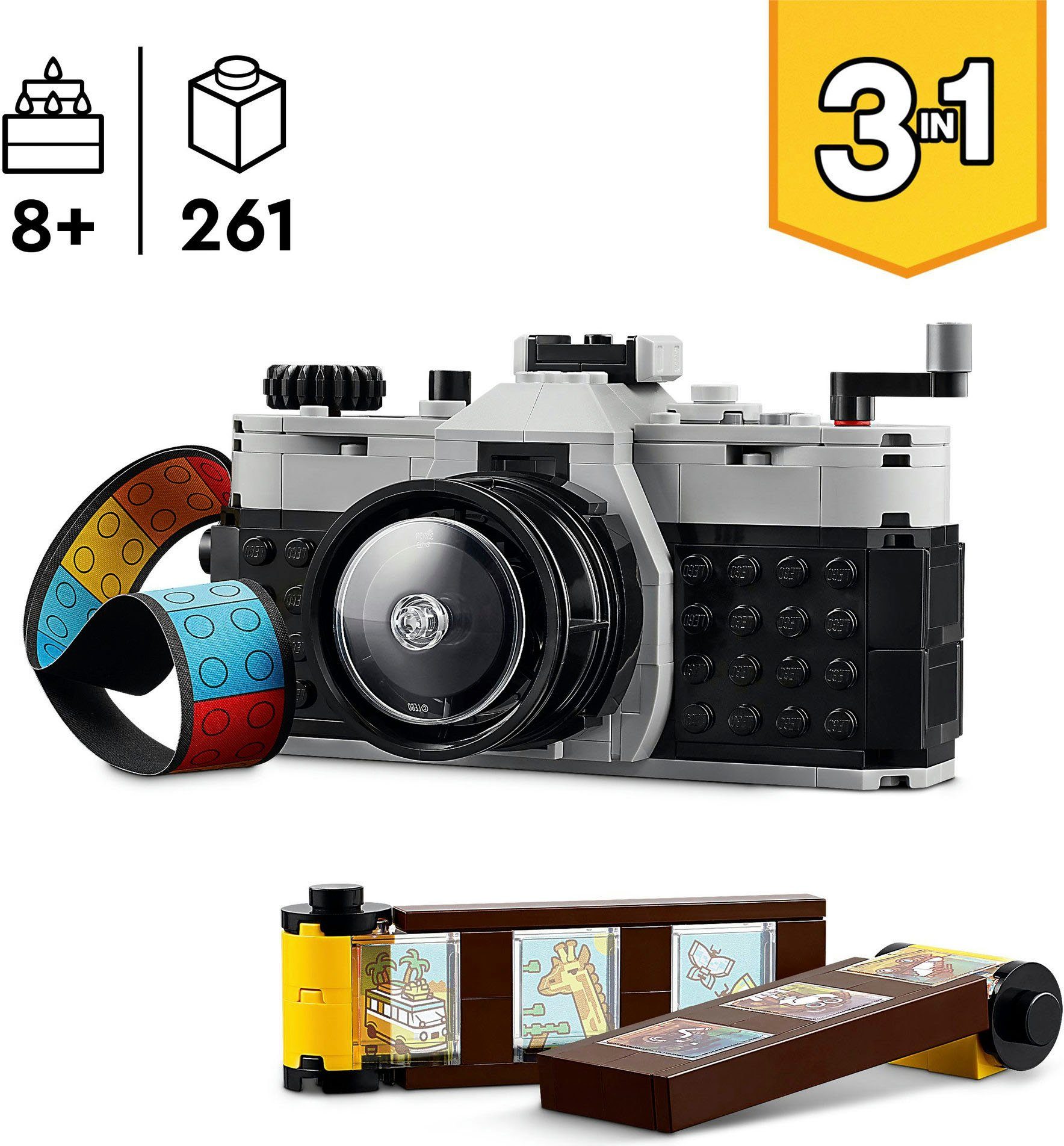LEGO® Retro Kamera (31147), LEGO Creator 3in1 Konstruktionsspielsteine, (261 St), Made in Europe