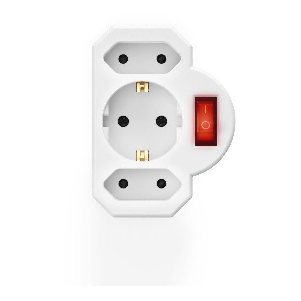 Hama Hama 3-fach Steckdosenadapter weiß für Innenbereich Mehrfachsteckdose (3 Steckdosen, An-Aus-Schalter), An-Aus-Schalter