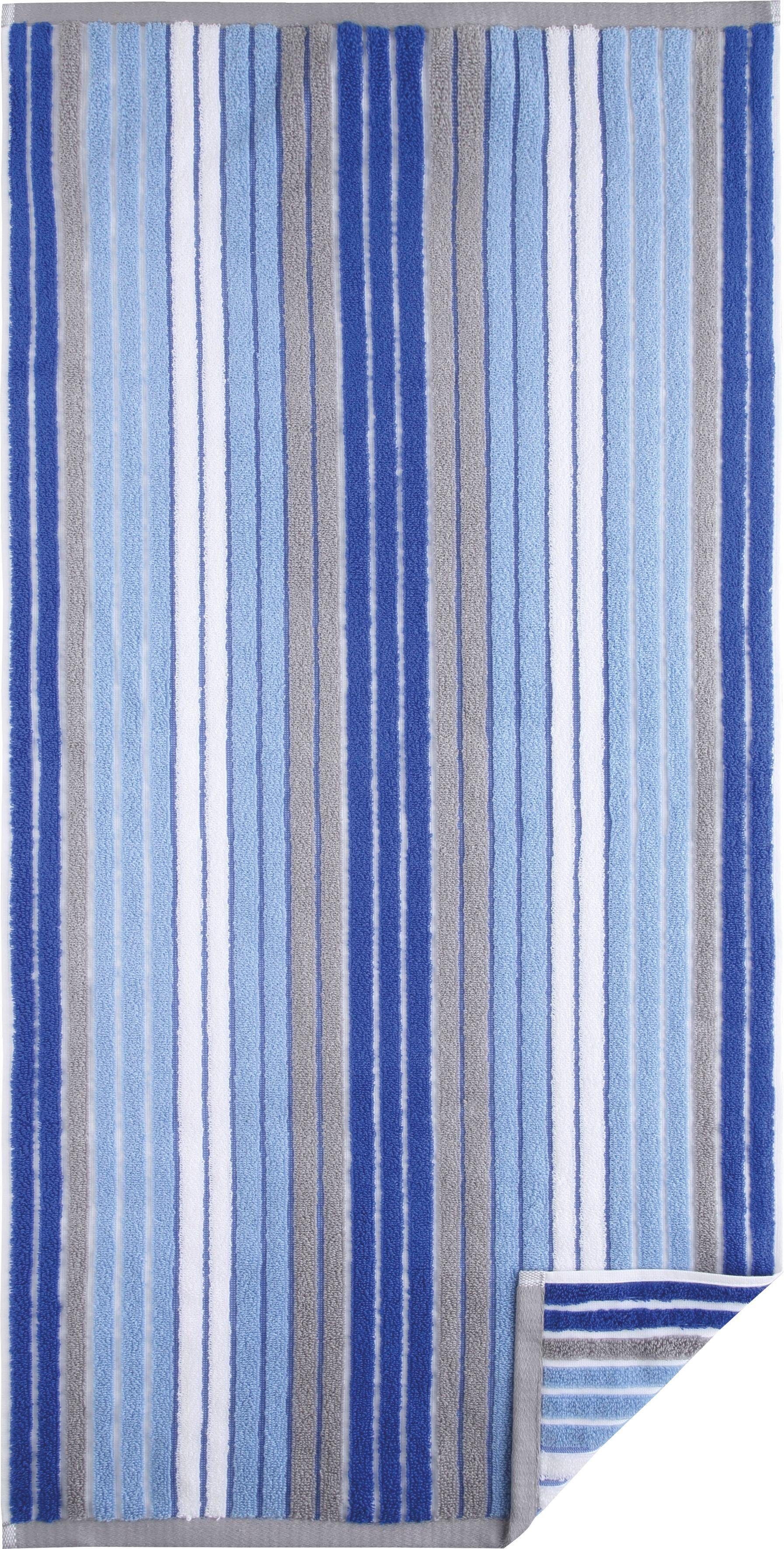 Egeria Badetuch Jan, Walkfrottier % Baumwolle (1-St), Streifendessin, 100 blau