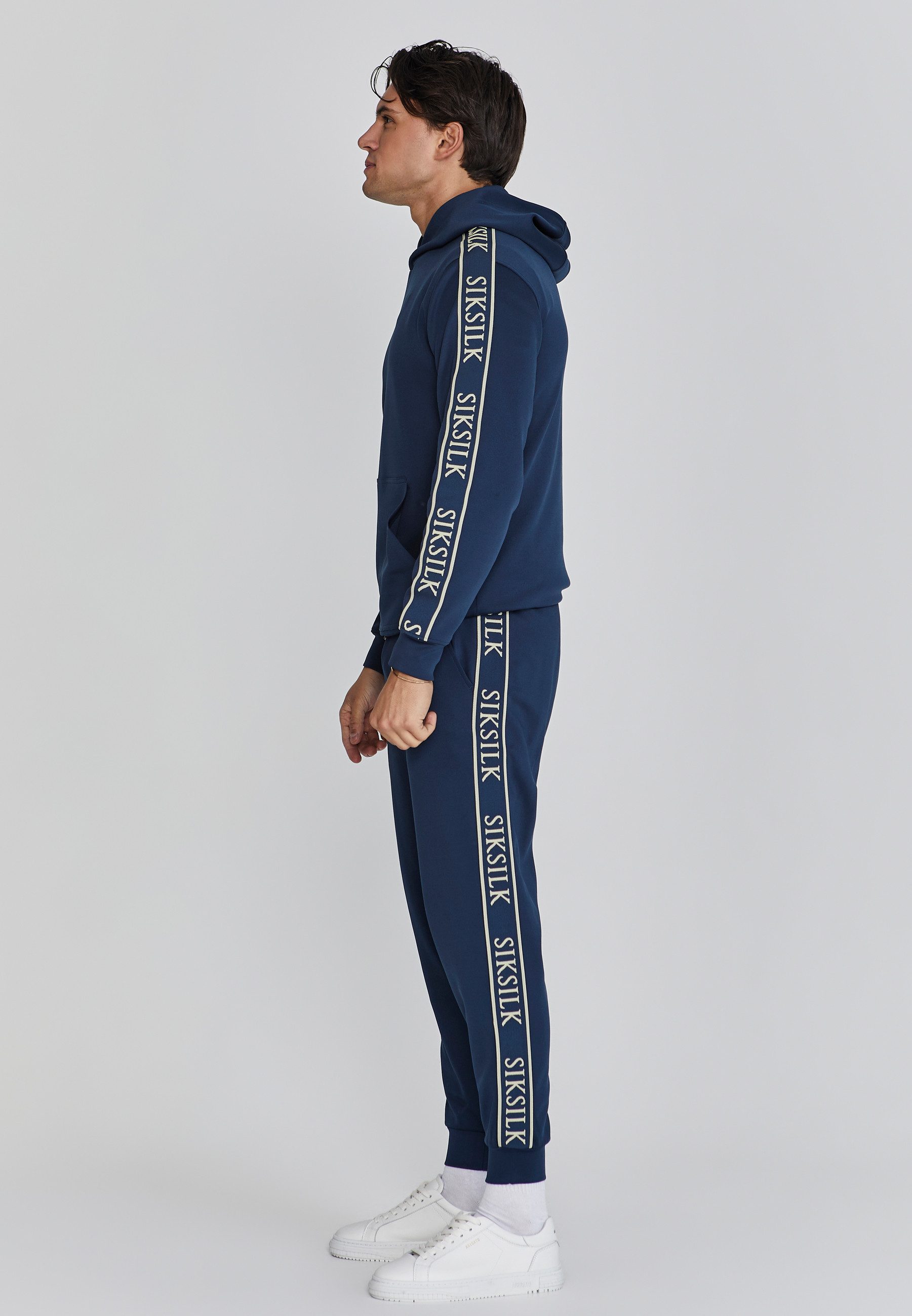 Siksilk Hoodie SikSilk Herren Marineblauer Kapuzenpullover günstig online kaufen