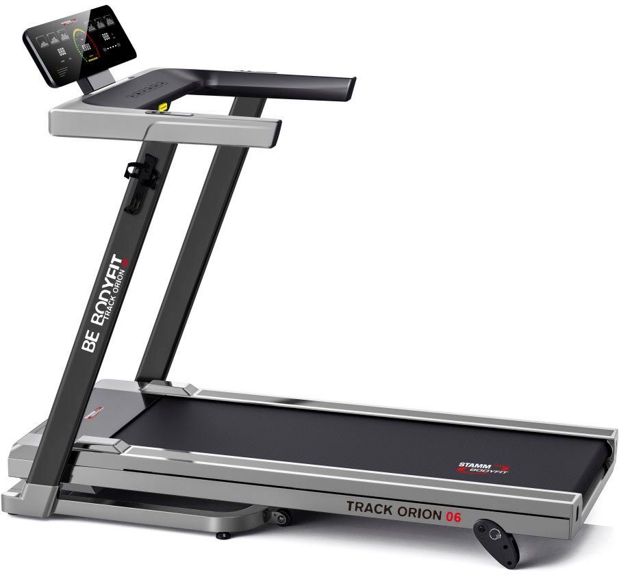 STAMM BODYFIT Laufband TRACK ORION 06 (mit 40-Trainingsprogrammen und 3 extra großen LED-Anzeigen), bis max. 16 km/h, klappbar, mit Steigung, 120 kg max. Benutzergewicht