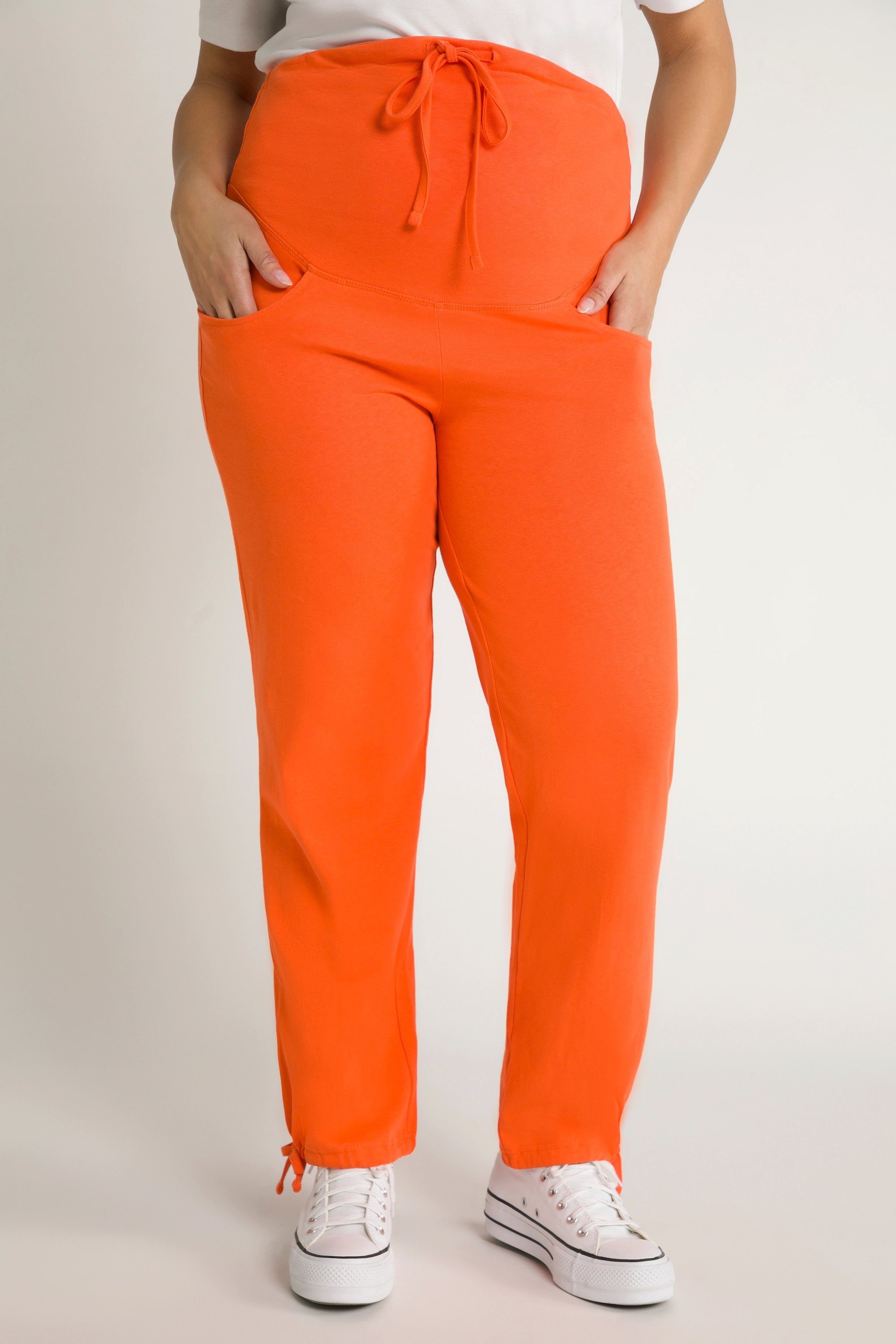 Ulla Stretch-Umstandshose extrabreiter Bellieva-Sweatpants Biobaumwolle mandarine Popken Bund