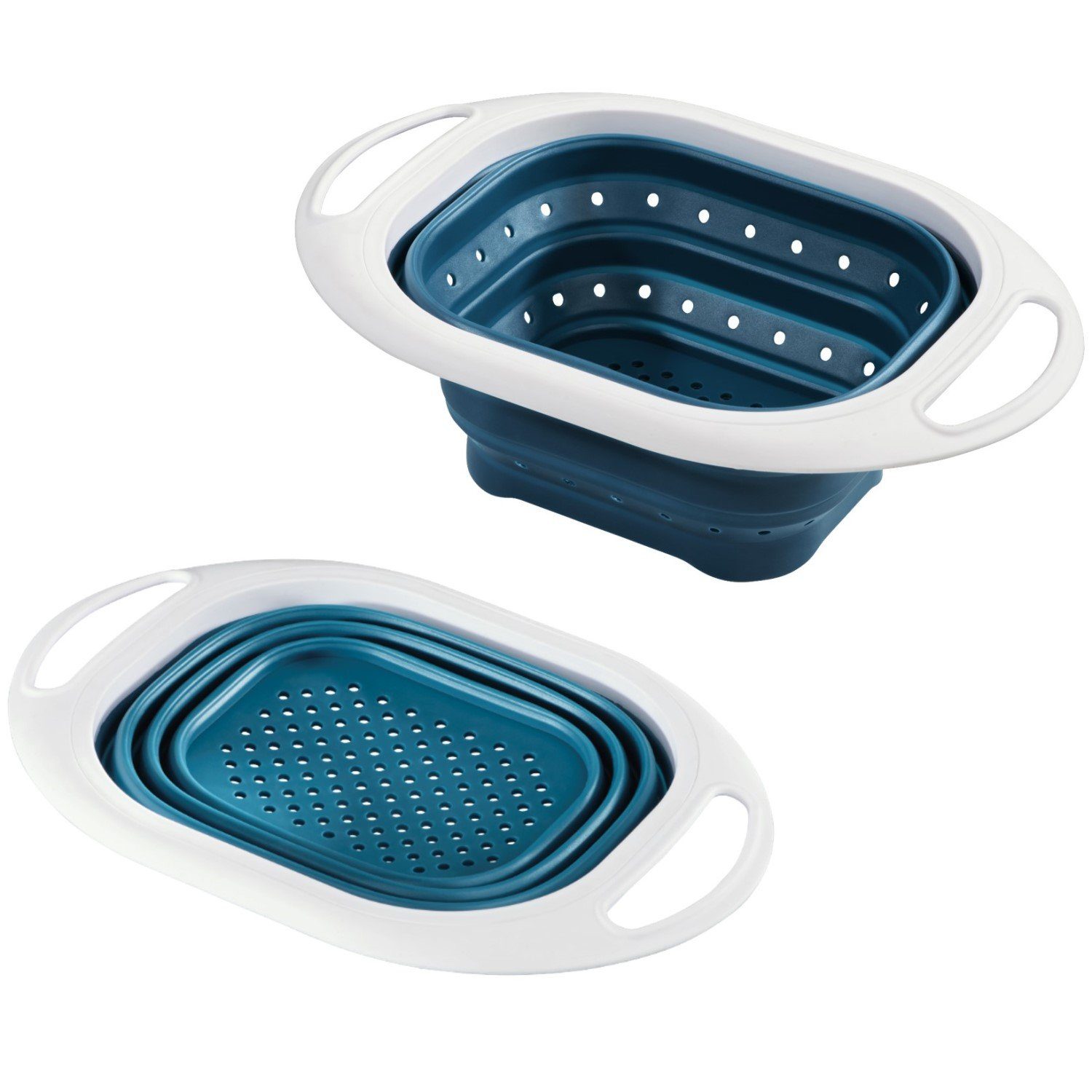 Xavax Küchensieb Silikon Küchensieb faltbar Petrol, Silikon, (Set)
