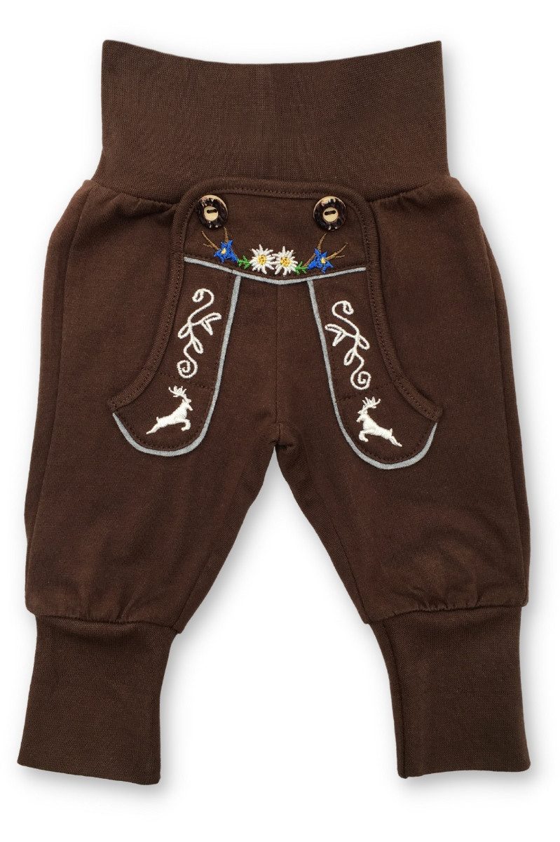 BONDI Trachtenkleid Trachtenhose Baby/Kleinkind - BLUMEN/HIRSCHE - braun