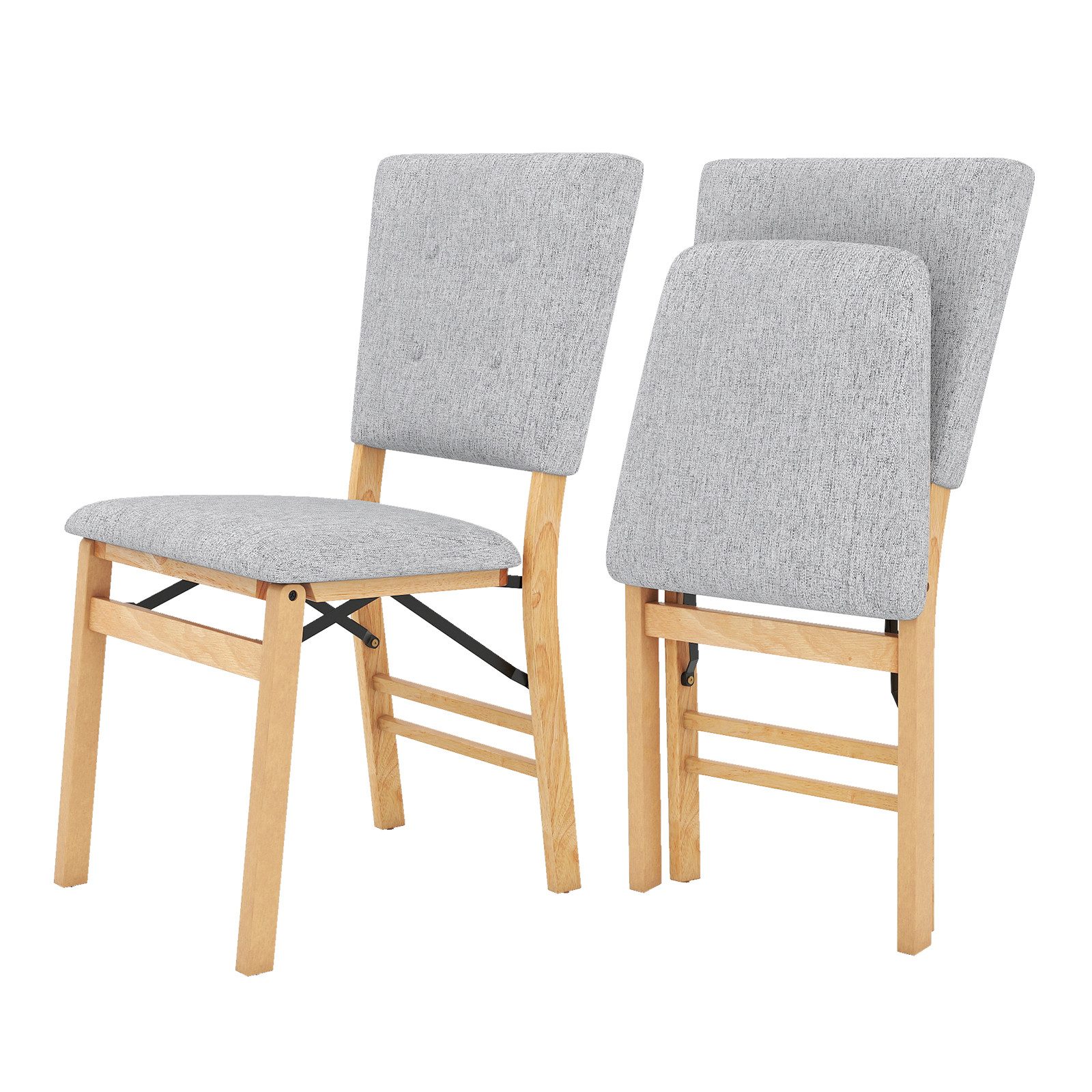 COSTWAY Esszimmerstuhl (2er Set), Klappstühle gepolstert Massivholz, 160kg günstig online kaufen