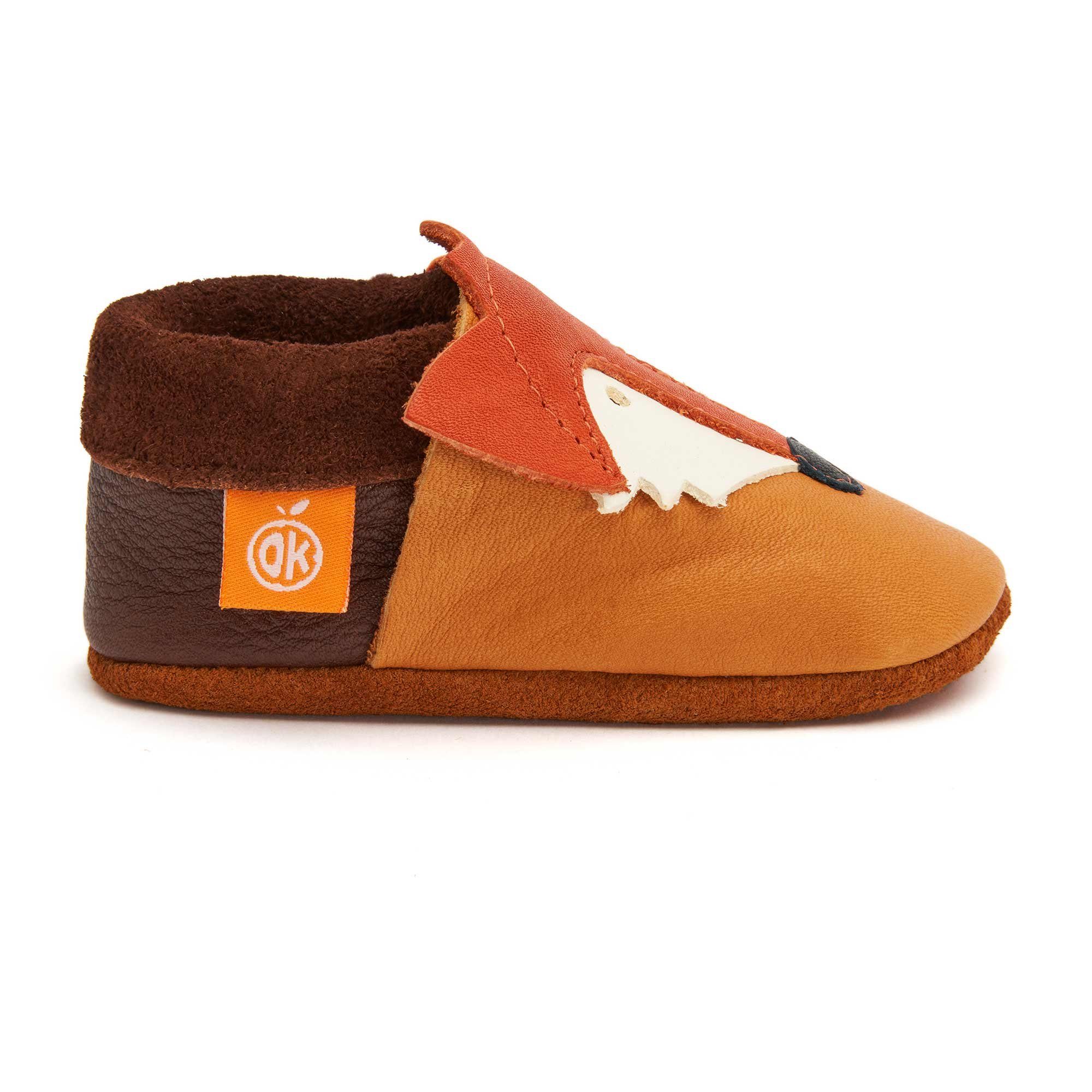 Orangenkinder® Franz der Fuchs Baby Krabbelschuh pflanzlich gegerbtes Leder, Made in Germany, atmungsaktiv