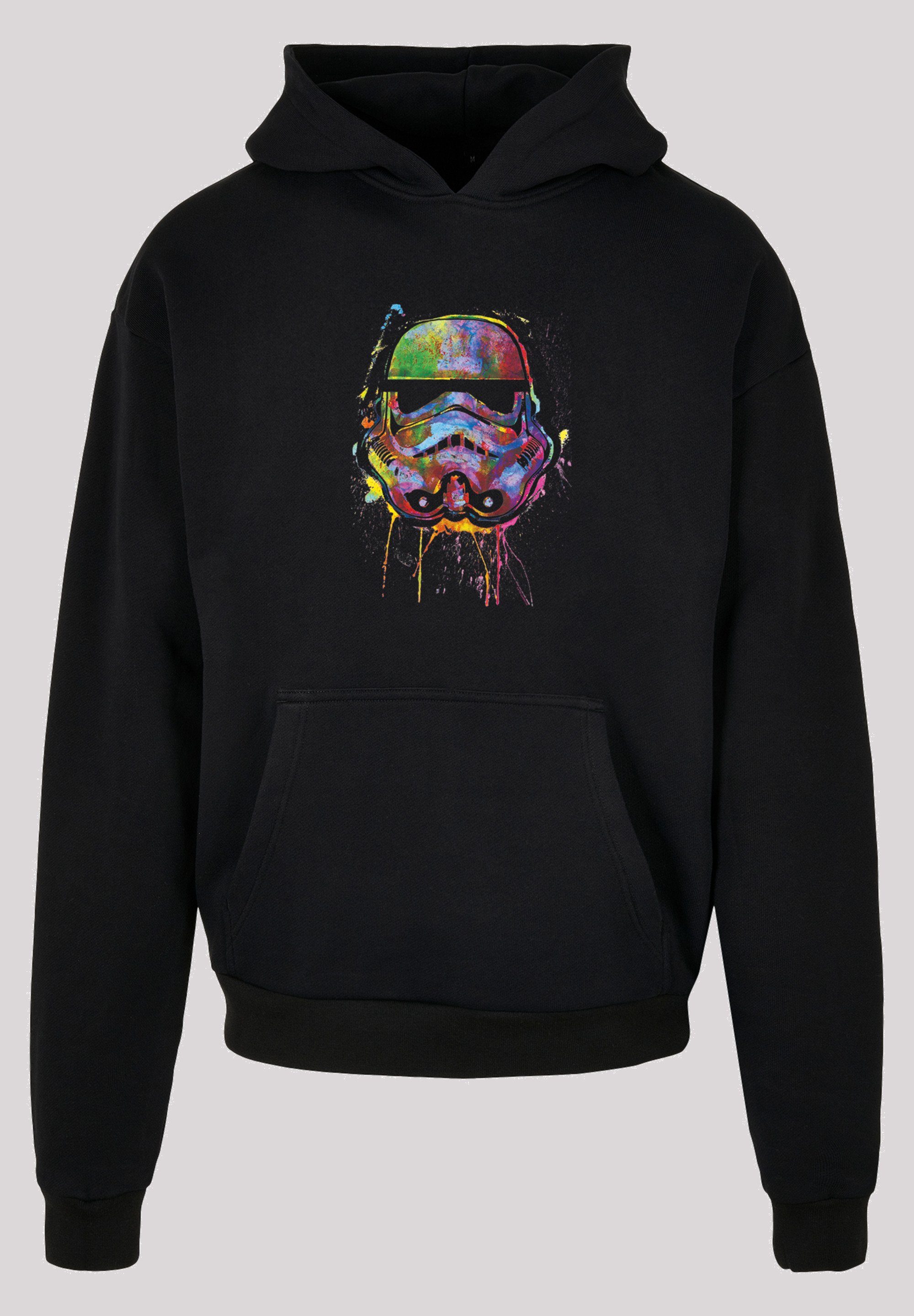 Stormtrooper Splats F4NT4STIC Heavy with (1-tlg) Paint black Sweater Herren Hoody Ultra