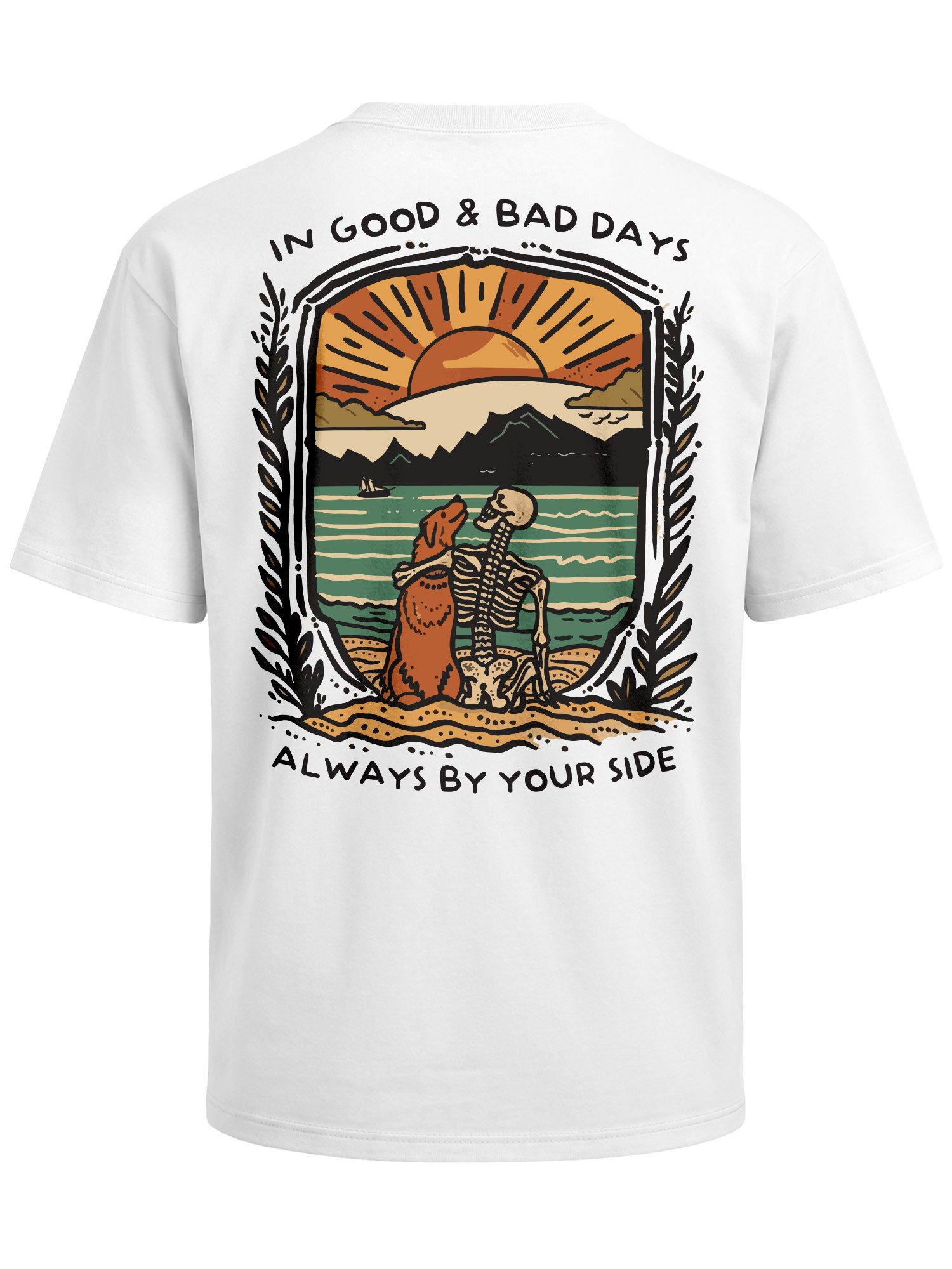 Neverless Oversize-Shirt Herren T-Shirt - Alway by your side - Oversized Relaxed Fit Sommer mit Print