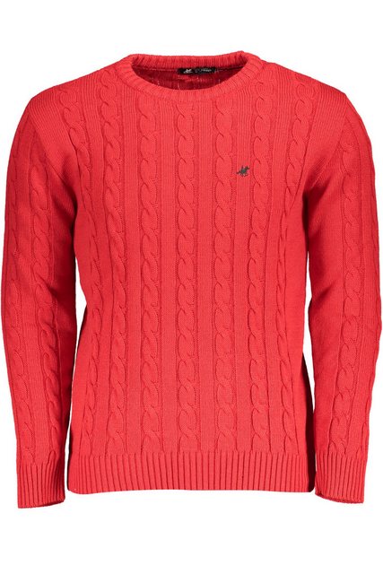 U.S. GRAND POLO Strickpullover Elegantes Herrenhemd in Rot mit Zopfmuster u günstig online kaufen
