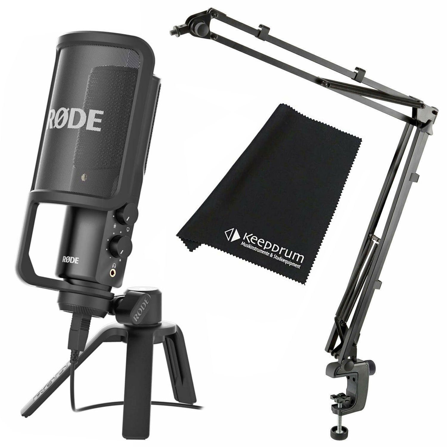 RODE Microphones Mikrofon »Rode NT-USB Mikrofon + K & M Mikrofonarm + Tuch«