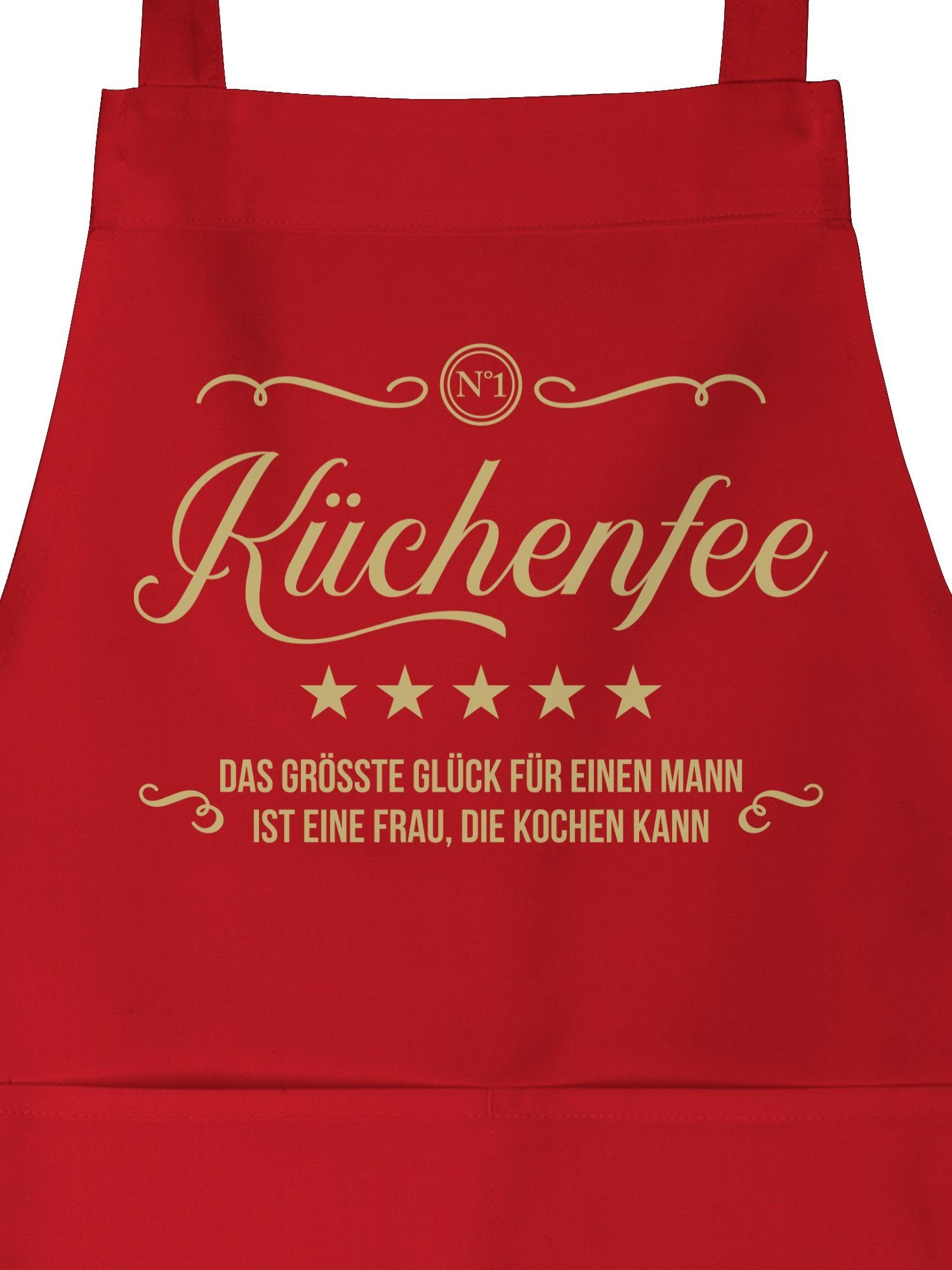 Shirtracer Kochschürze N°1 Küchenfee - Größte Glück für einen Mann,  (1-tlg), Küchenschürze zum Kochen