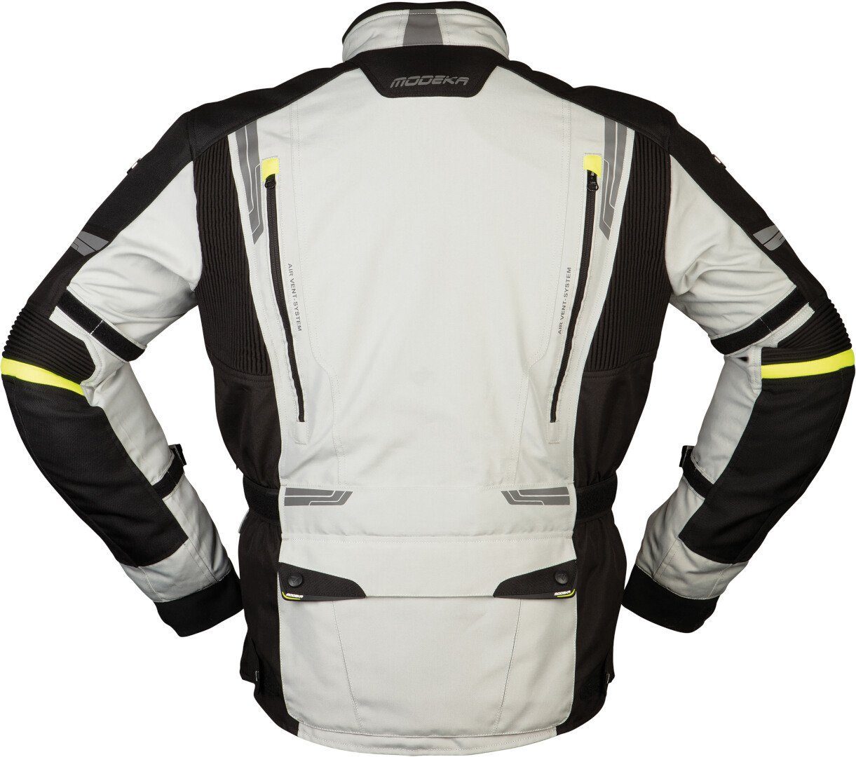 Modeka Motorradjacke Aeris Motorrad Textiljacke Light Grey/Black