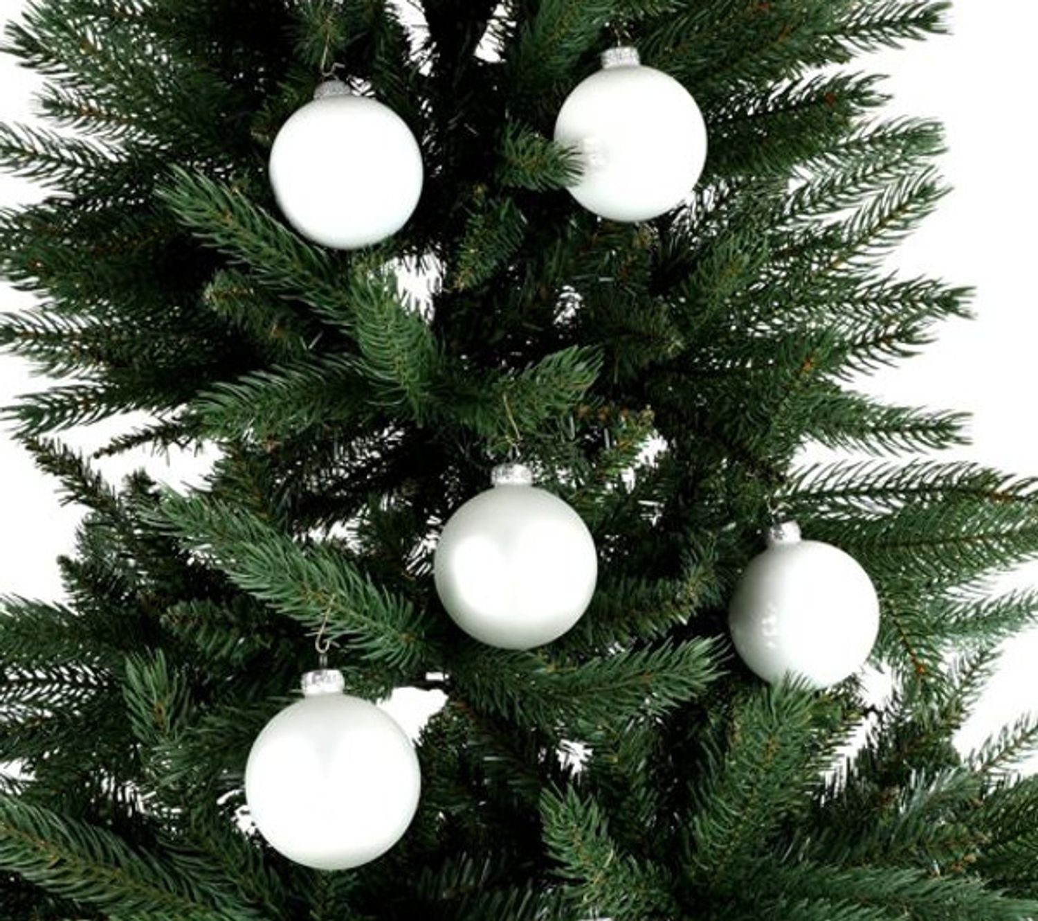 BURI Weihnachtsbaumkugel Weihnachtsbaumkugeln 8er-Set 7,5cm Christbaumkugeln Baumschmuck Weihna cremeweiß