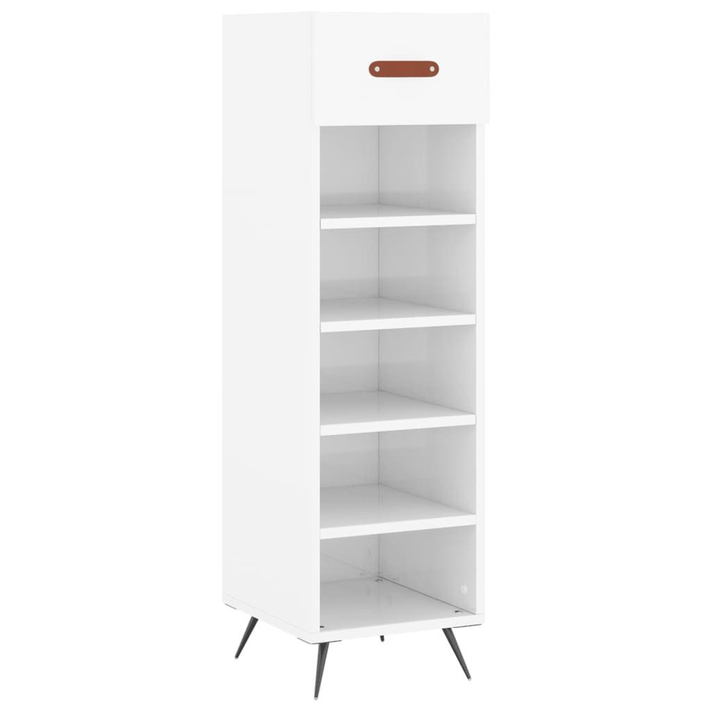 vidaXL Schuhschrank Schuhschrank Hochglanz-Weiß 30x35x105 cm Spanplatte günstig online kaufen