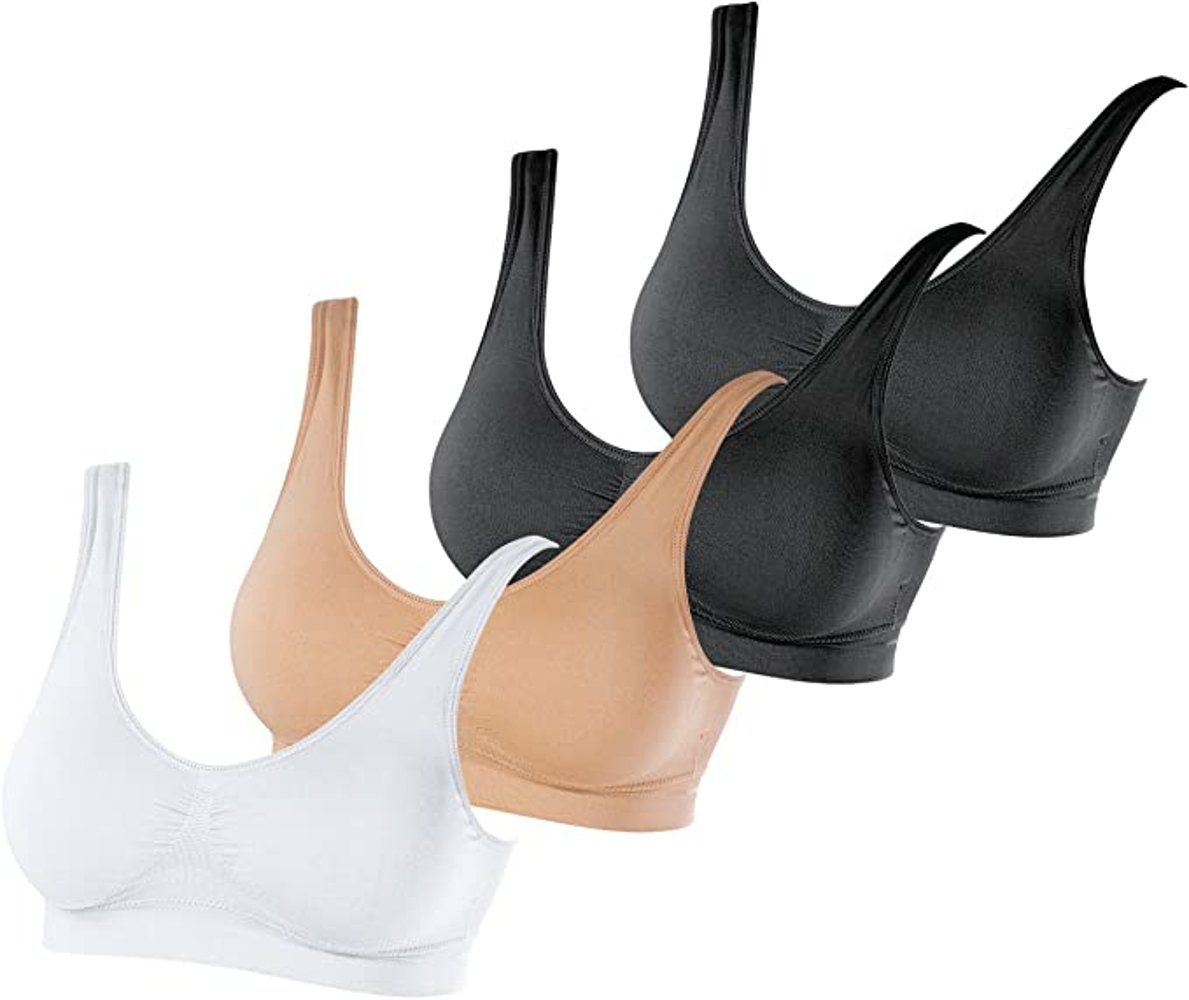 SLIMmaxx Set TShirtBH SuperBH 4er Set Super BH XL Bügellos Basic Nahtlos Damen Dessous