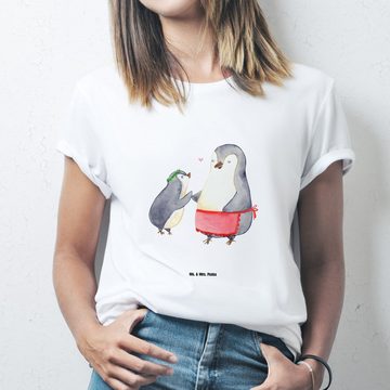 Mr. & Mrs. Panda T-Shirt Pinguin mit Kind - Weiß - Geschenk, Geburststag, Mutter, Mutti, Vater (1-tlg)