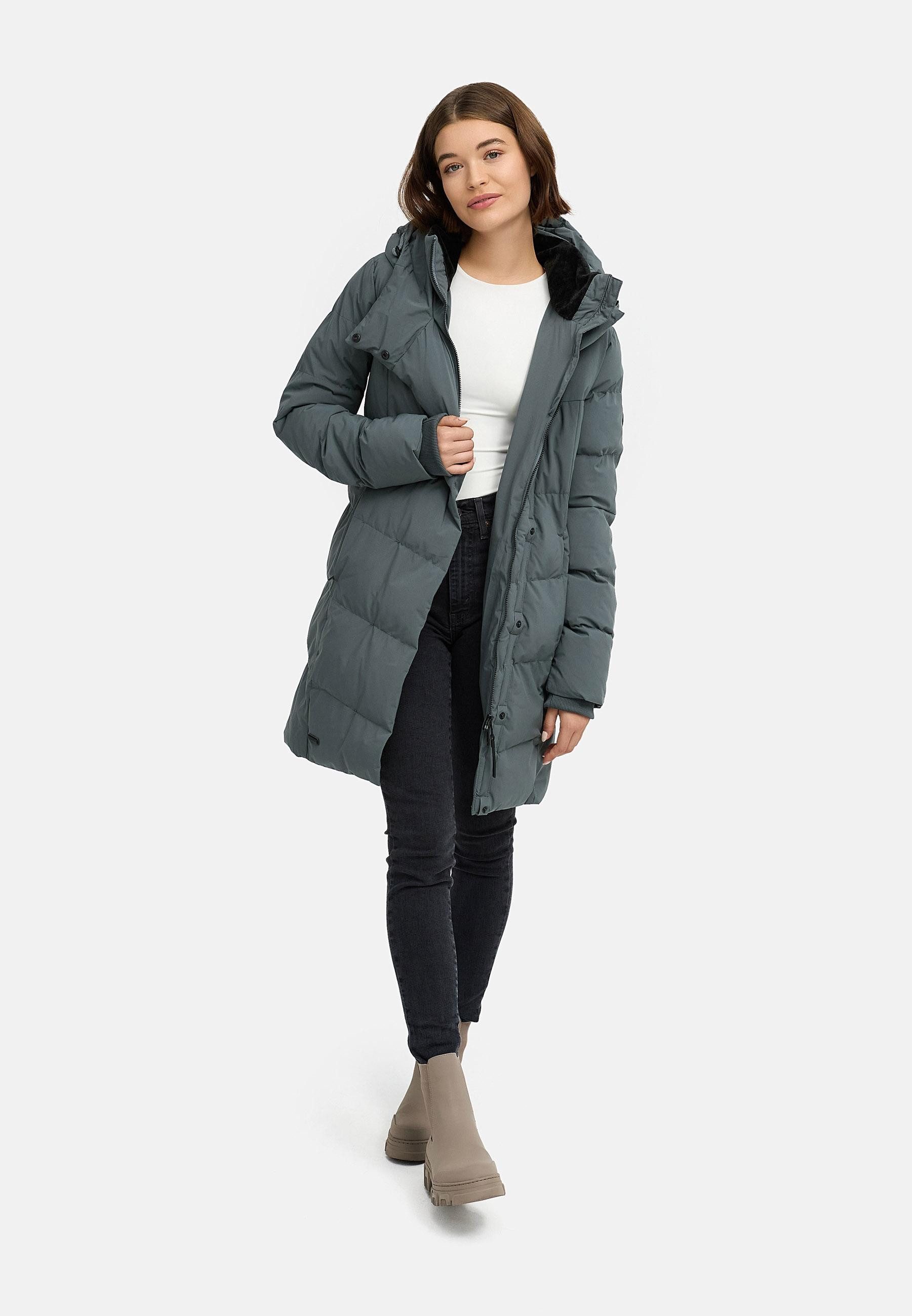 Ragwear Wintermantel Pavla Soft YOUMODO Wasserdichter Steppmantel mit Fleecekragen