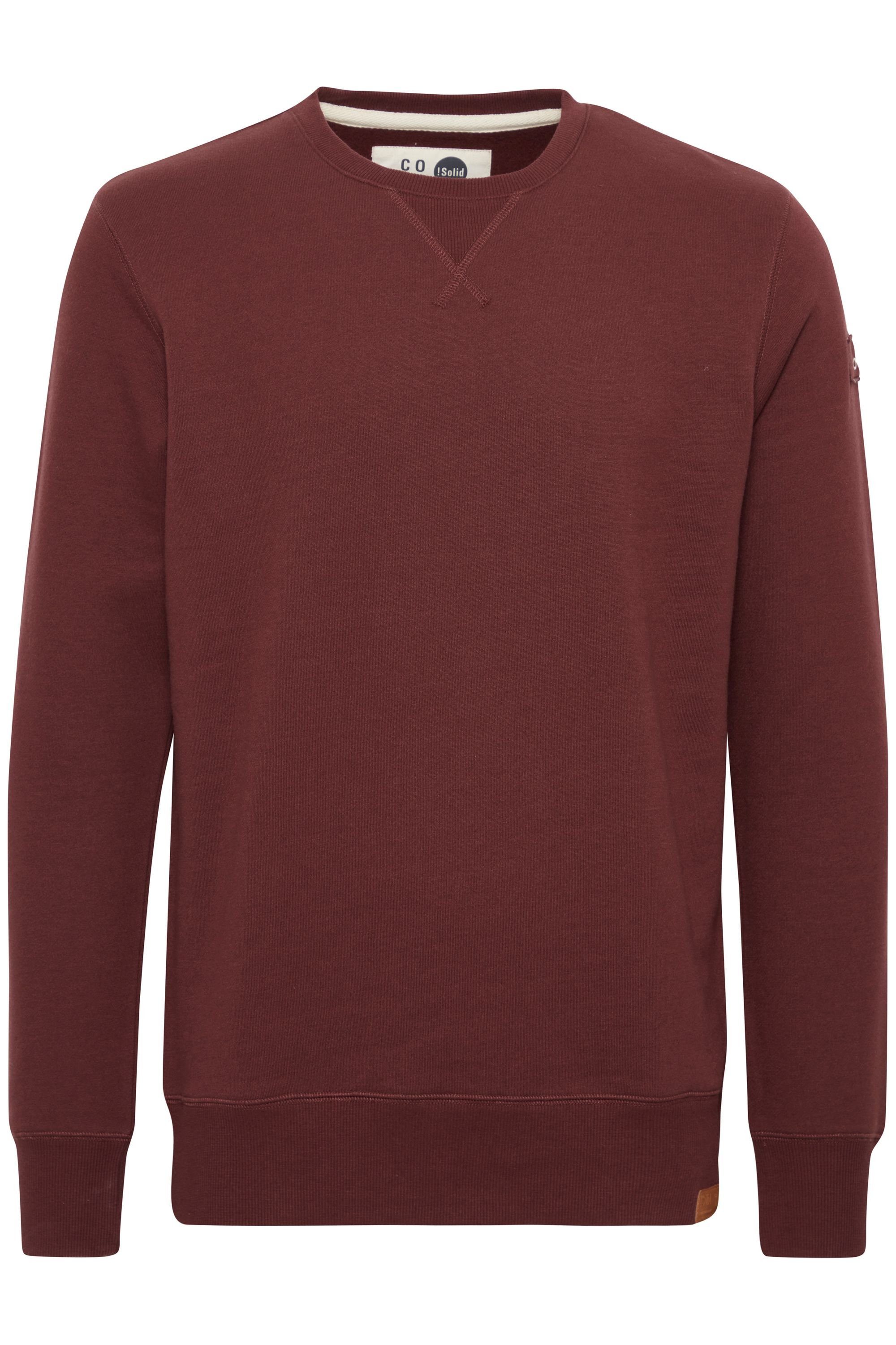 !Solid Sweatshirt O-Neck RED (790985) WINE SDTrip