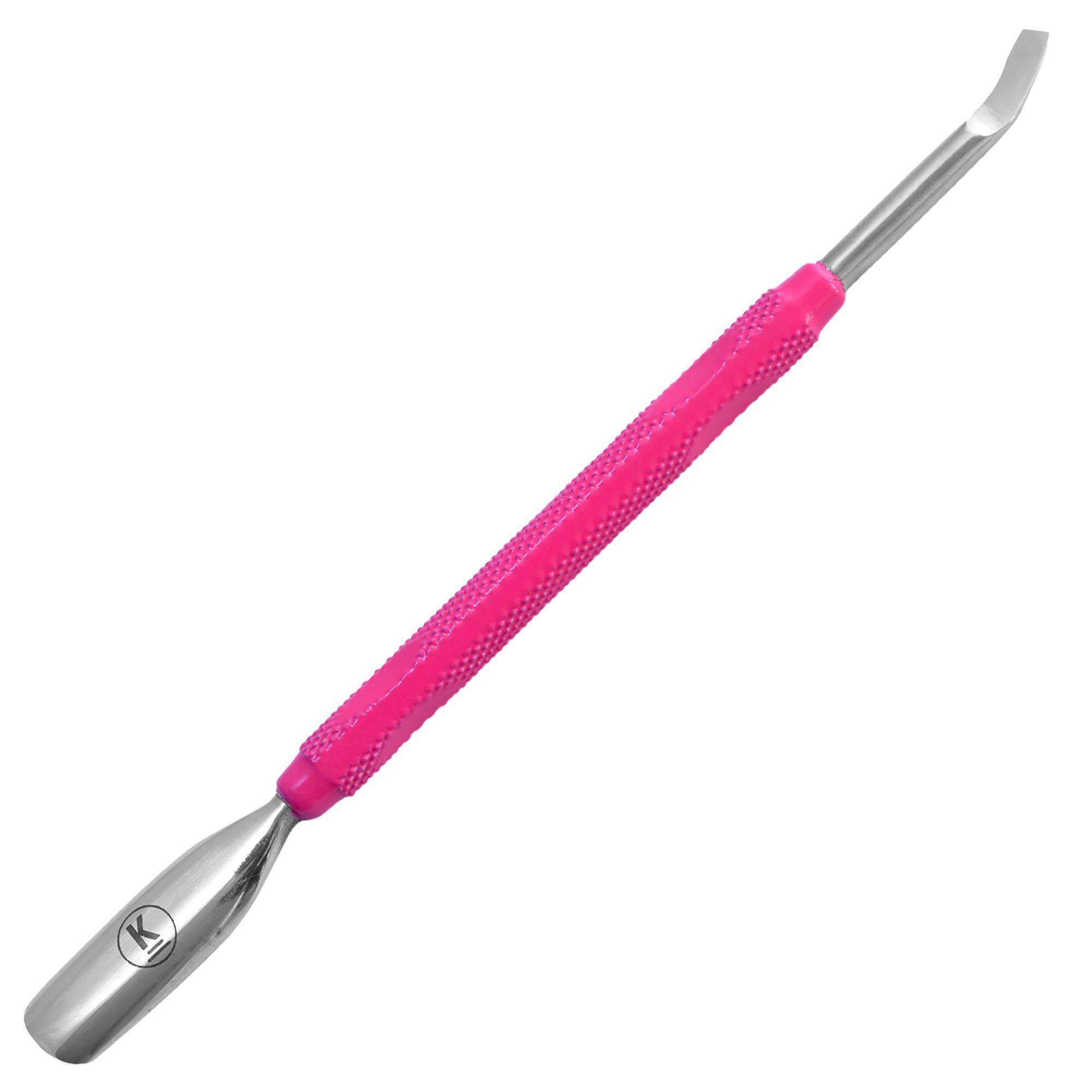 K-Pro Nagelhautschieber und Nagelreiniger mit Löffel aus Edelstahl - Pro Pusher (Pink)