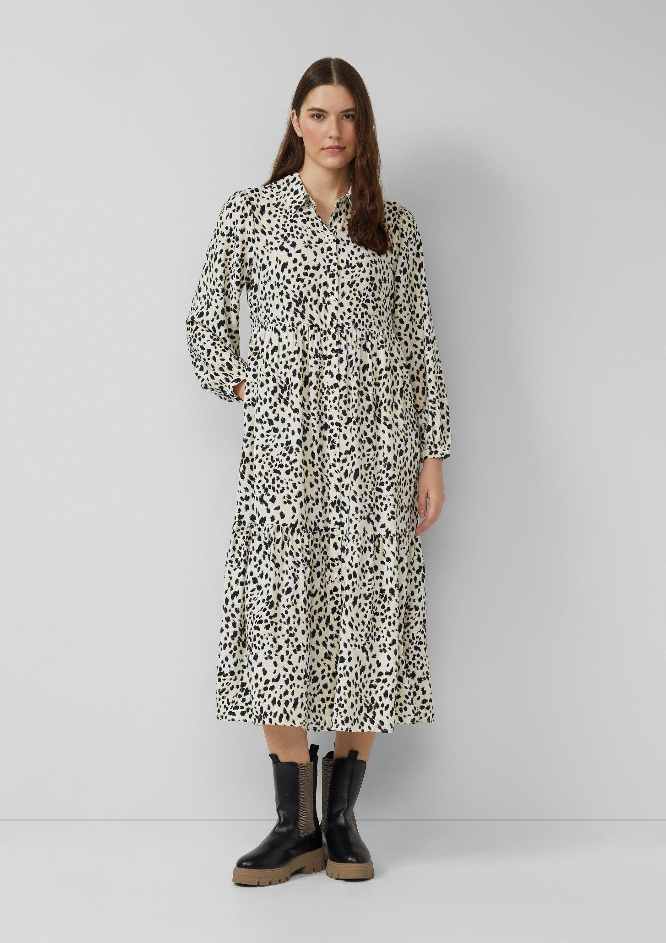 s.Oliver Midikleid Kleid Strukturiertes Viskosemix-Kleid im günstig online kaufen