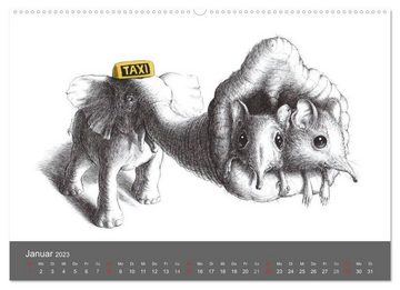 CALVENDO Wandkalender TIERONISCH (Premium, hochwertiger DIN A2 Wandkalender 2023, Kunstdruck in Hochglanz)