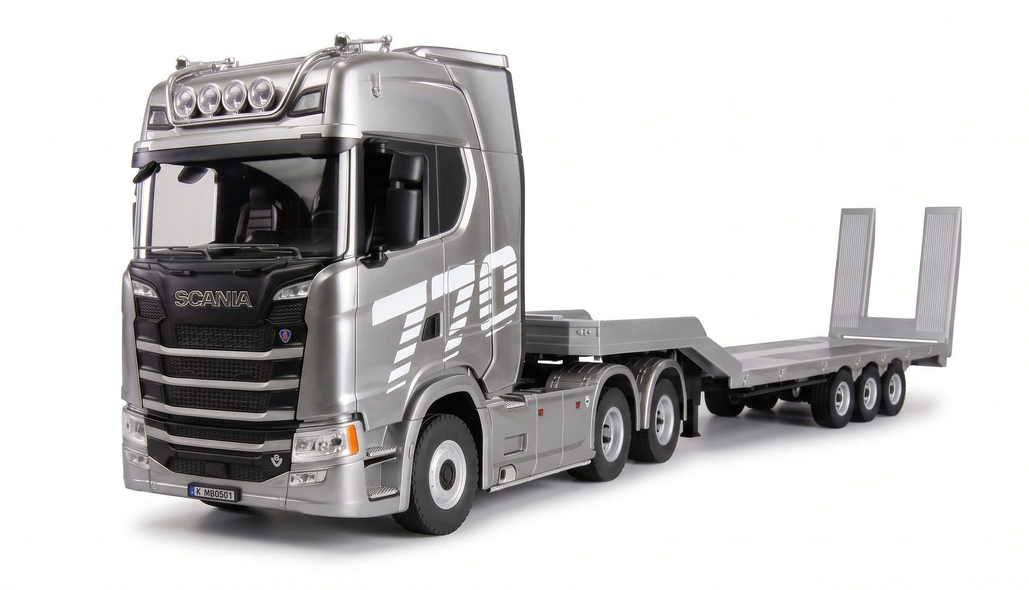 Amewi RC-Truck Amewi Scania 770 S 1:18 RC Sattelzug LKW Tieflader 4WD RTR Rot 22775
