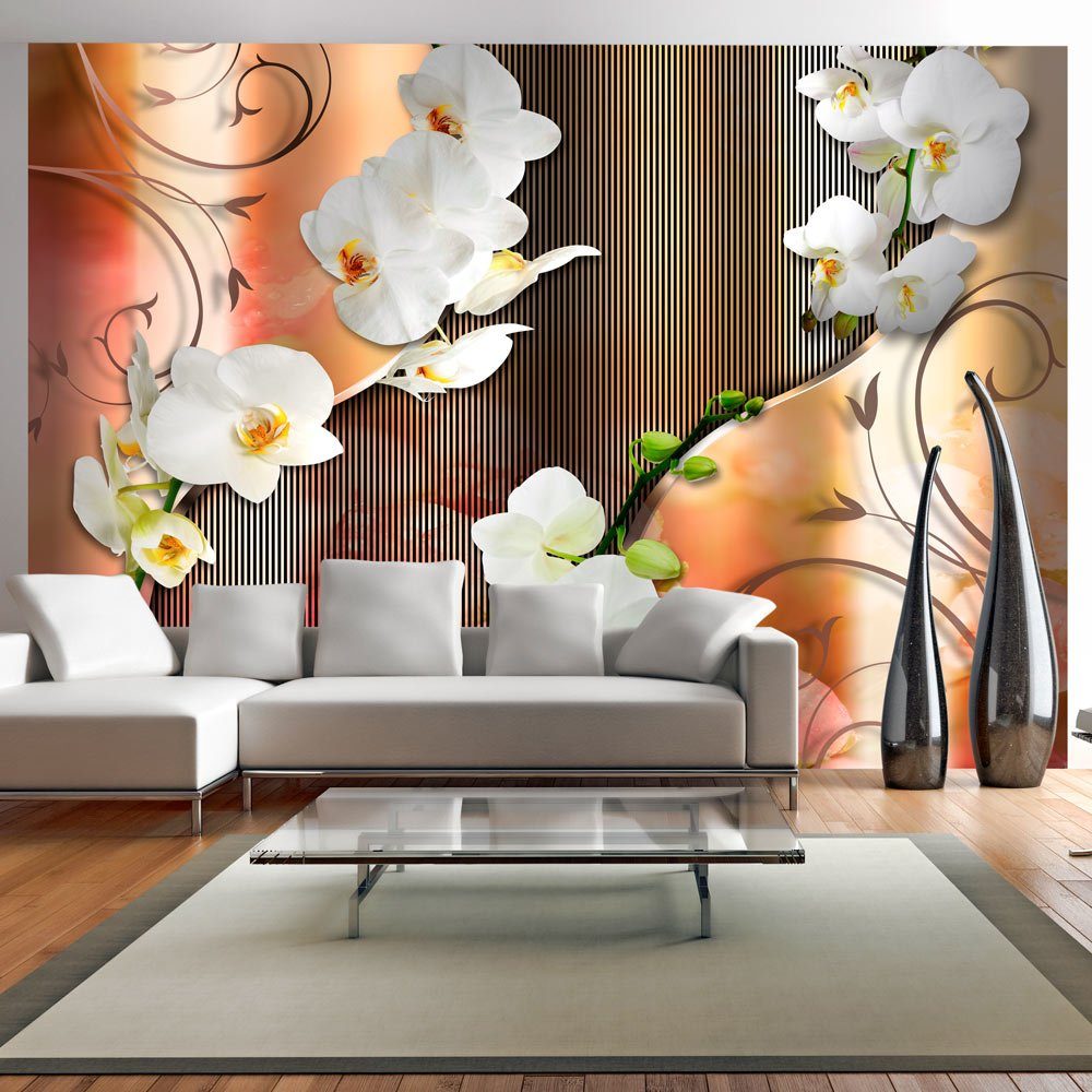 KUNSTLOFT Vliestapete Orchid 3x2.1 m, halb-matt, lichtbeständige Design Tapete