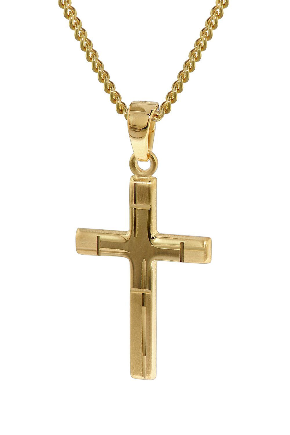 trendor Panzerkette Kreuz-Anhänger Gold 333 mit günstig online kaufen