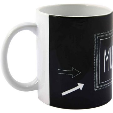 United Labels® Tasse Tacheles Tasse - Muckefuck Kaffeetasse Becher Kaffeebecher aus Keramik Schwarz 320 ml, Keramik