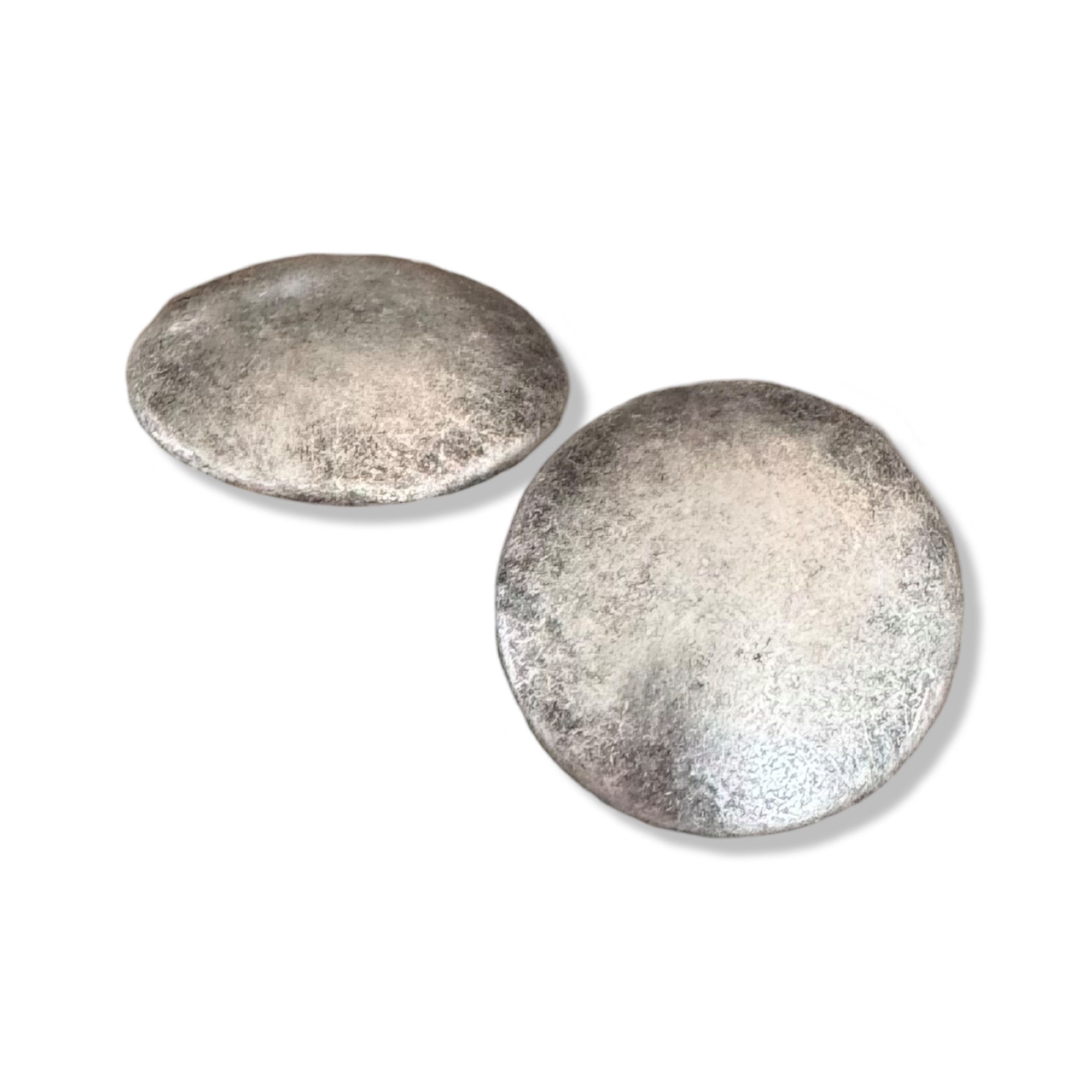 Hartmann-Knöpfe Knopf 1 Set (10 Кнопки) silber matt leicht gewölbte Ösenknöpfe aus Metall