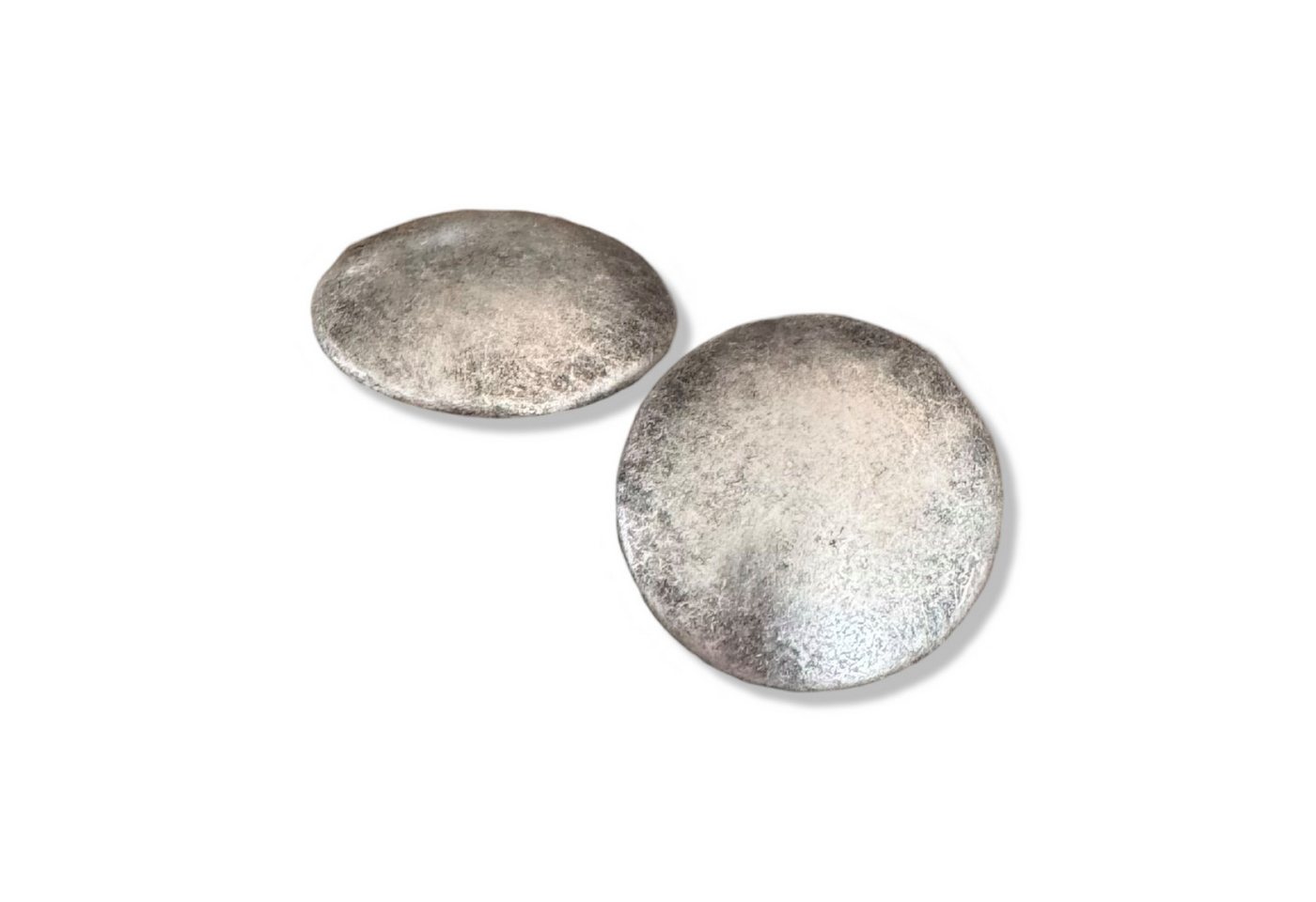 Hartmann-Knöpfe Knopf 1 Set (10 Knöpfe) silber matt leicht gewölbte Ösenknöpfe aus Metall