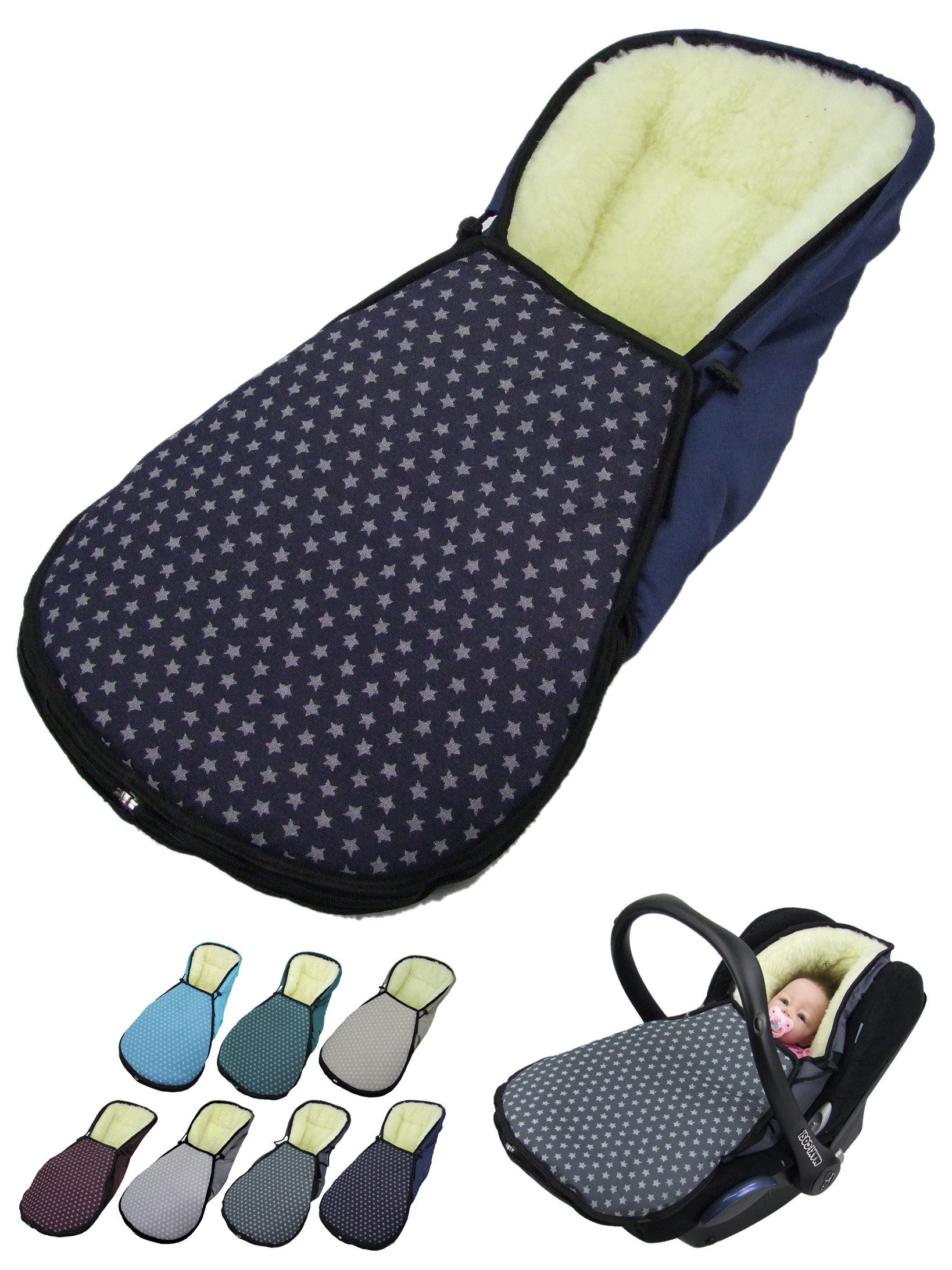 BambiniWelt by Rafael K. Fußsack Winterfußsack für Babyschale kompatibel mit Maxi-Cosi mit Wolle