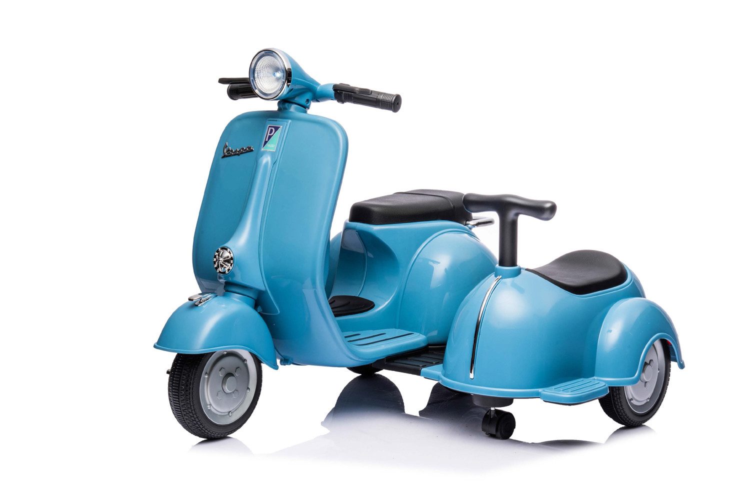 Smarty Elektro-Kinderauto Elektro Kinder Motorrad Vespa 150 VL1T mit Beiwagen 1x30W 6V 4.5A